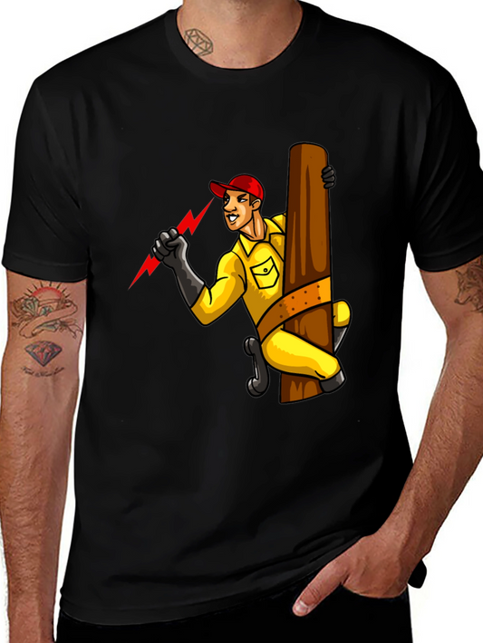 Electrician Cartoon Graphic Tee