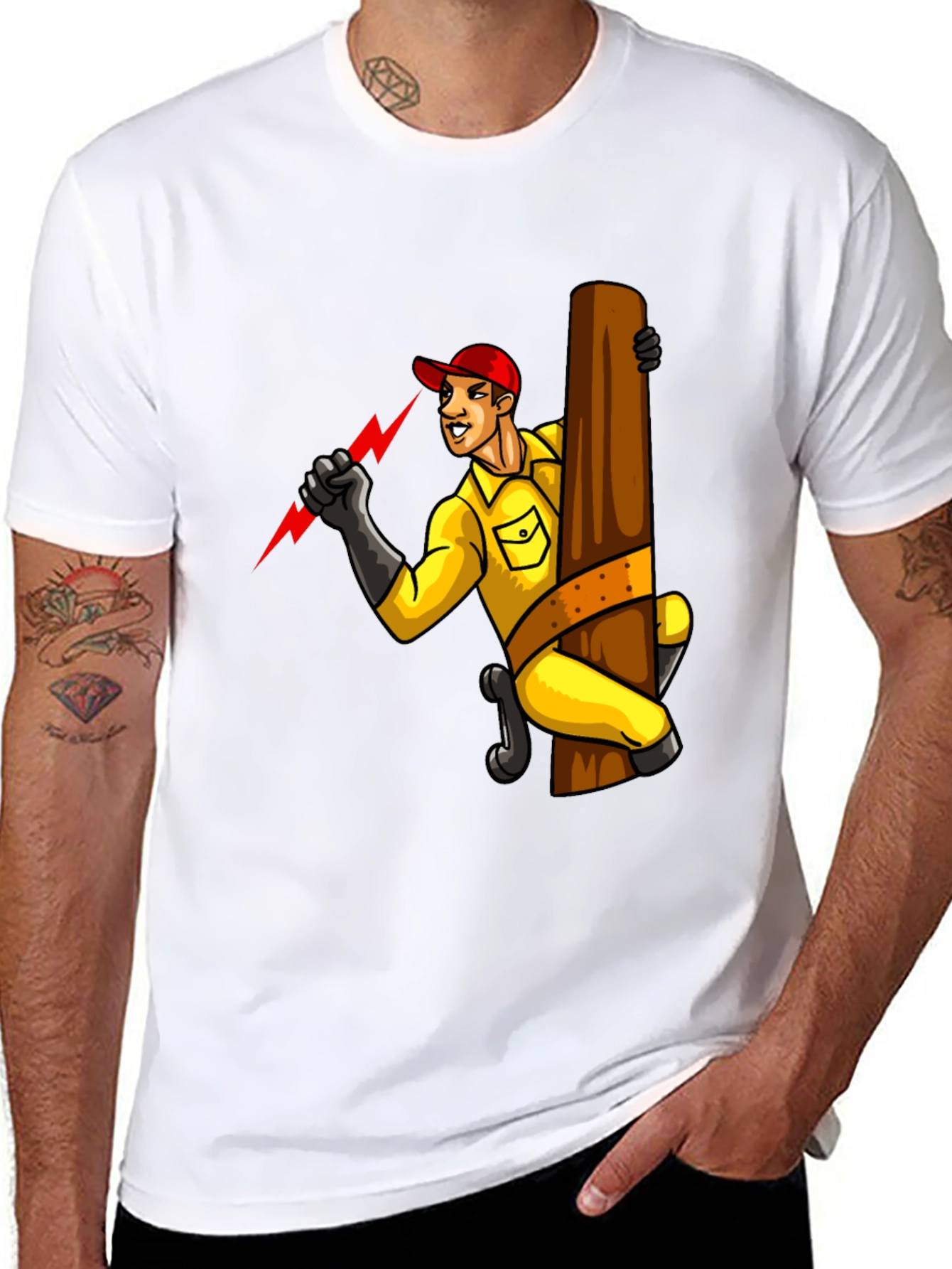 Electrician Cartoon Graphic Tee