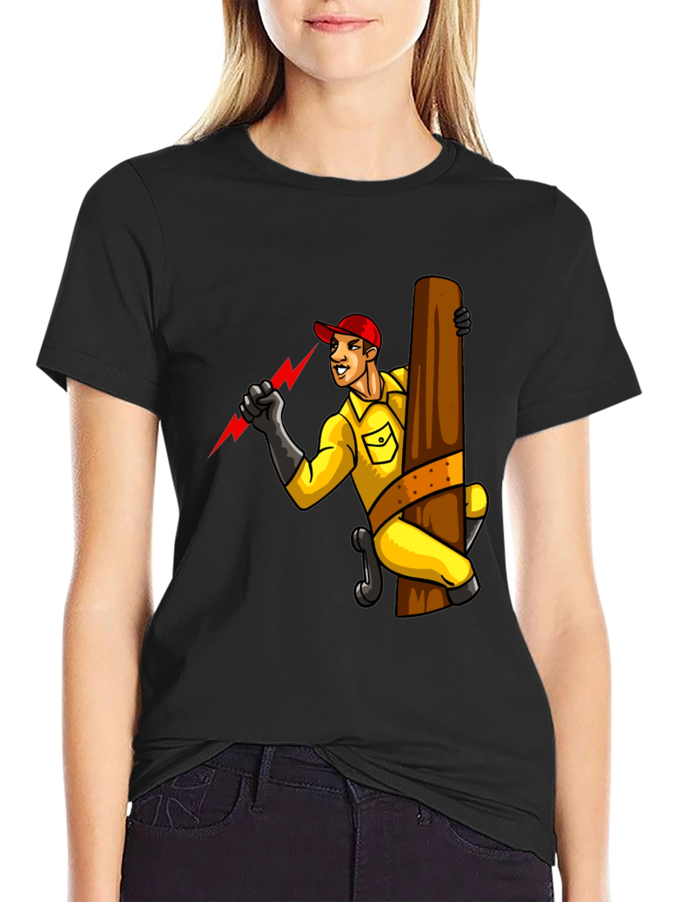 Electrician Cartoon Graphic Tee