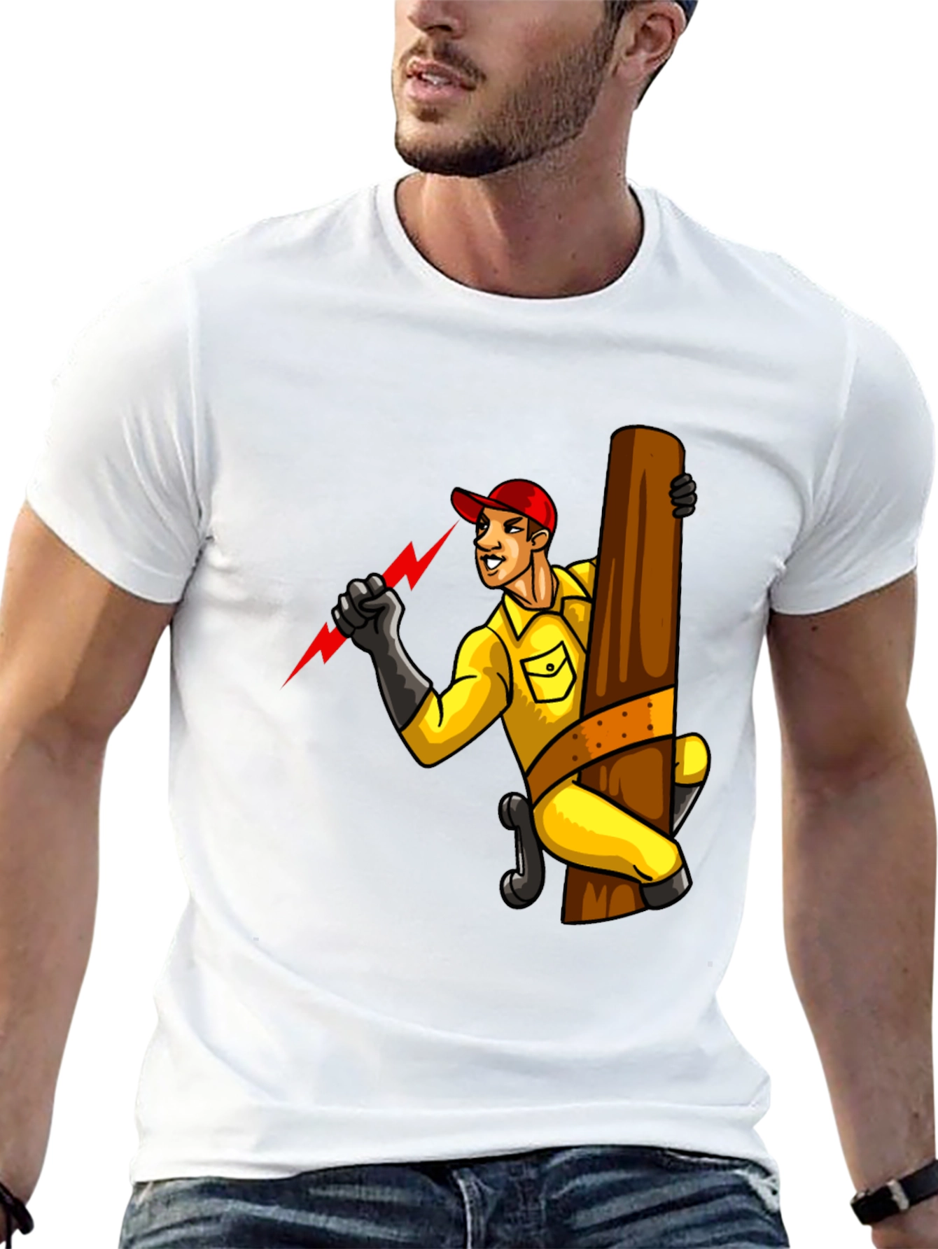 Electrician Cartoon Graphic Tee