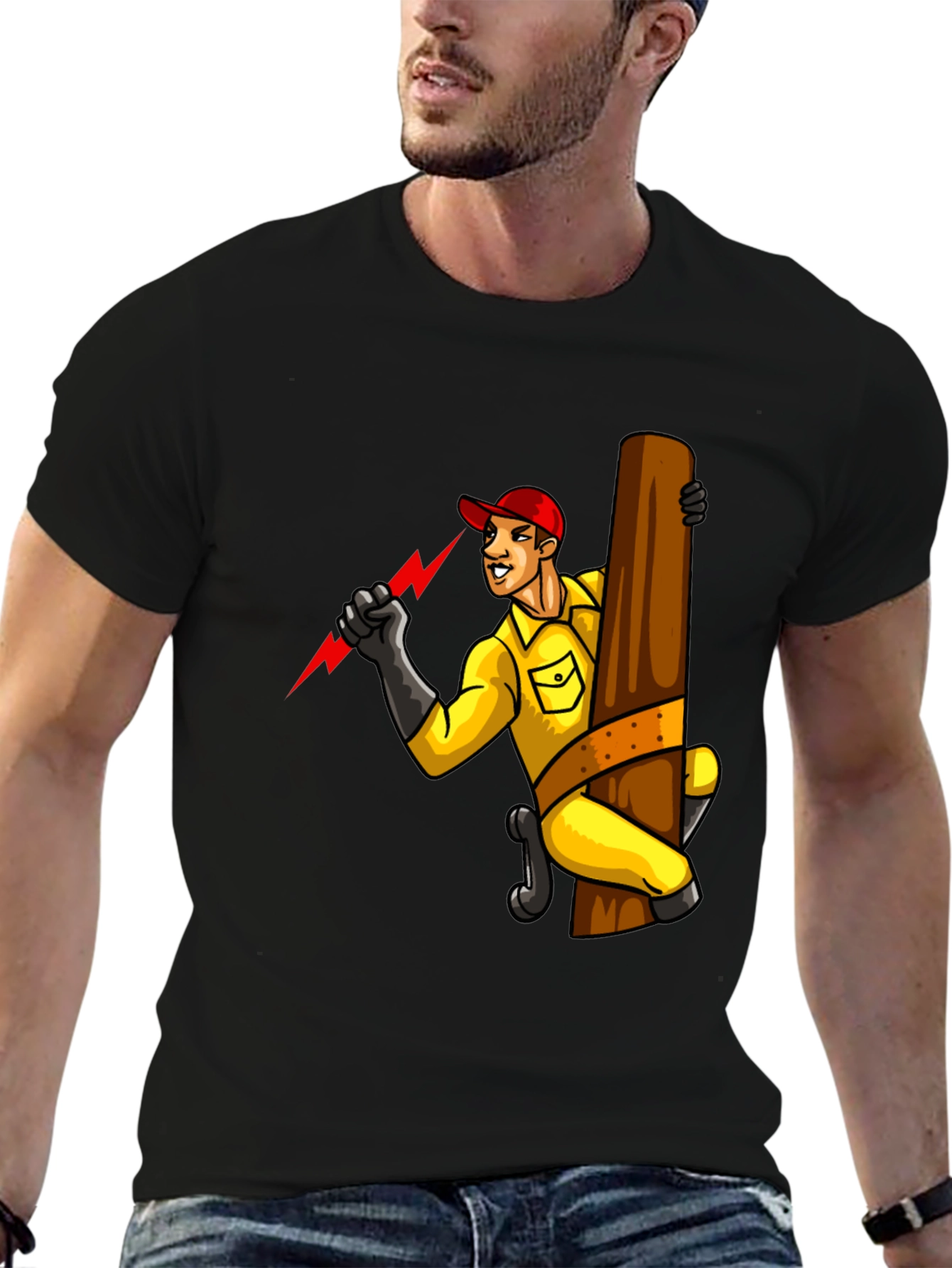 Electrician Cartoon Graphic Tee