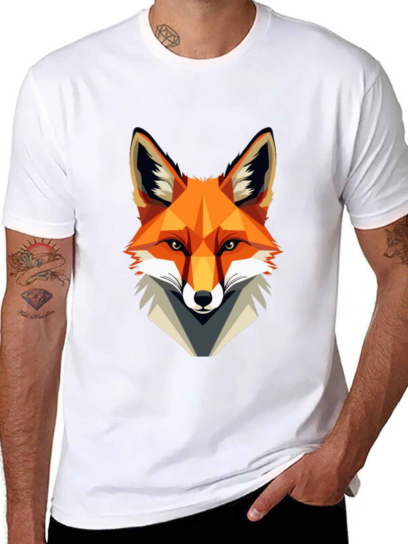 Fox Graphic Tee - Stylish Animal Print T-Shirt