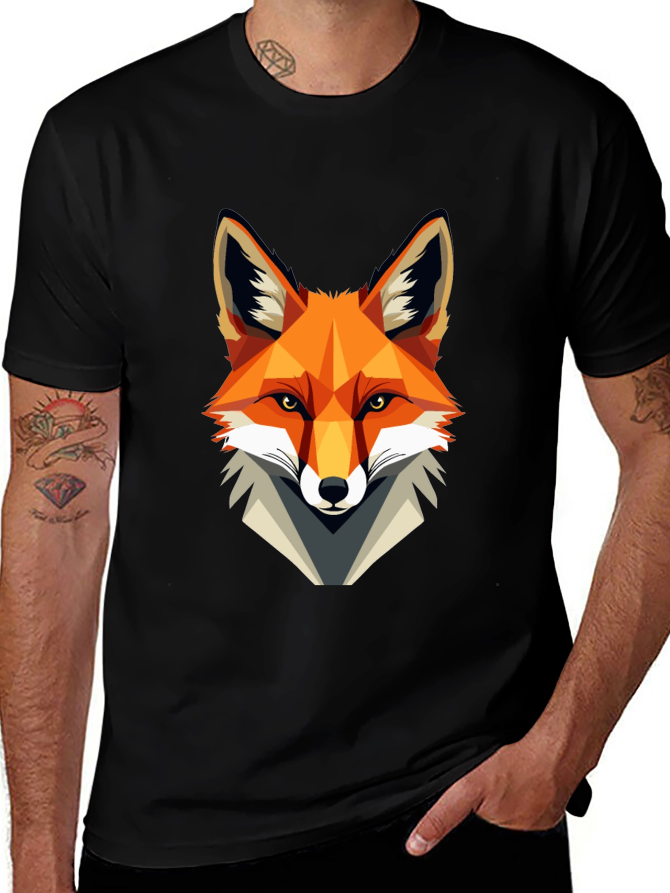 Fox Graphic Tee - Stylish Animal Print T-Shirt