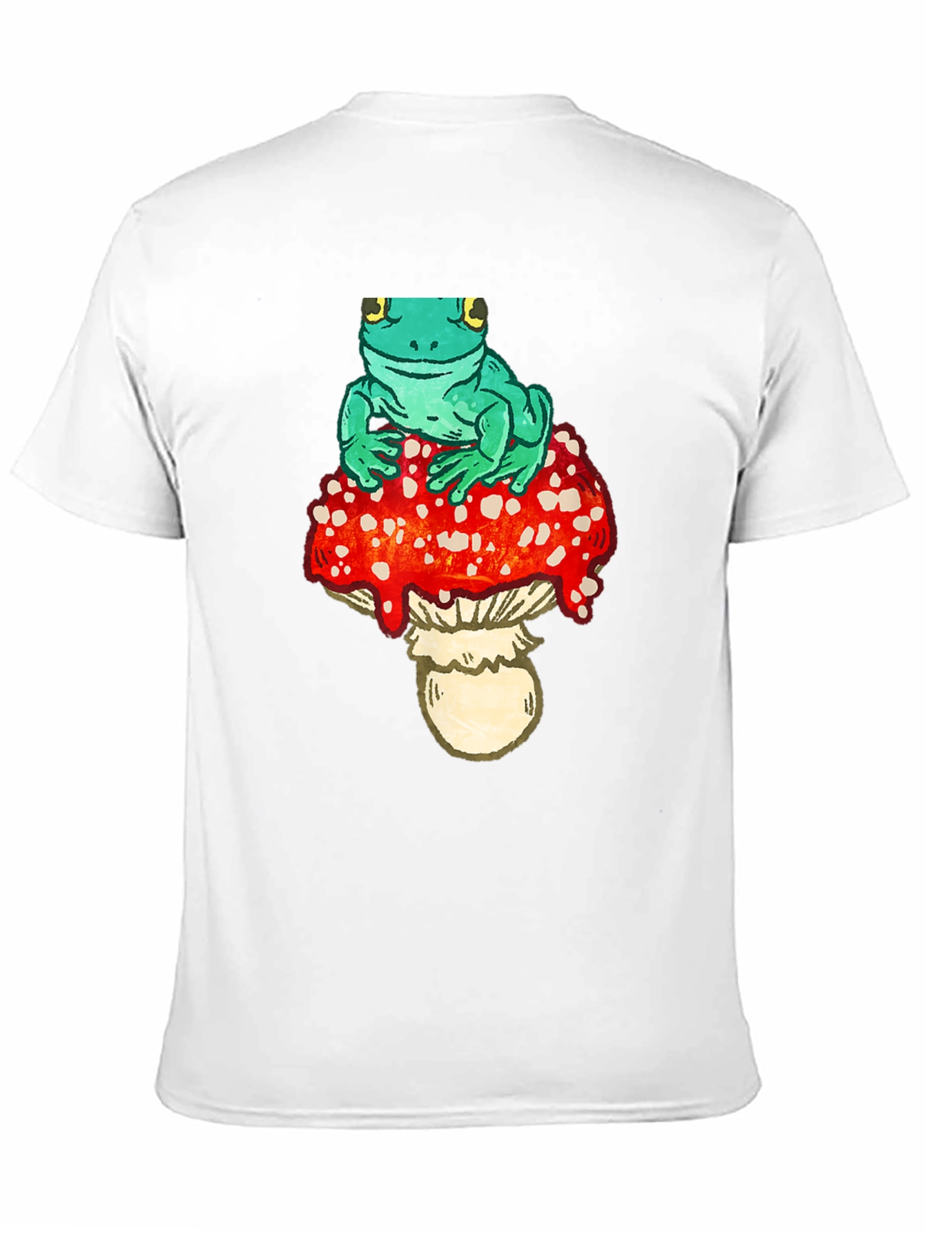 Frog on Mushroom Black T-Shirt