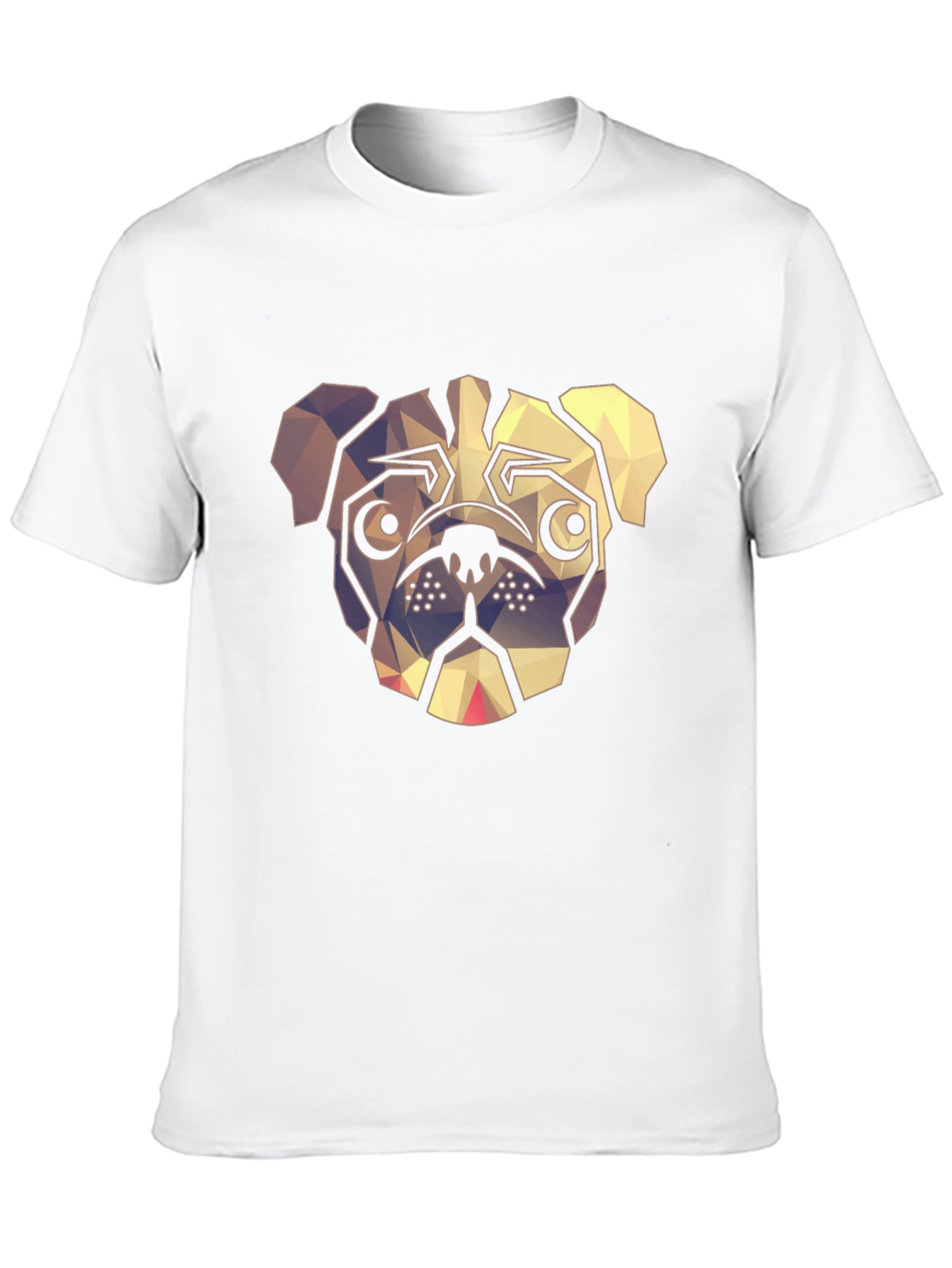Geometric Pug Graphic Tee - Modern Dog Lover Shirt