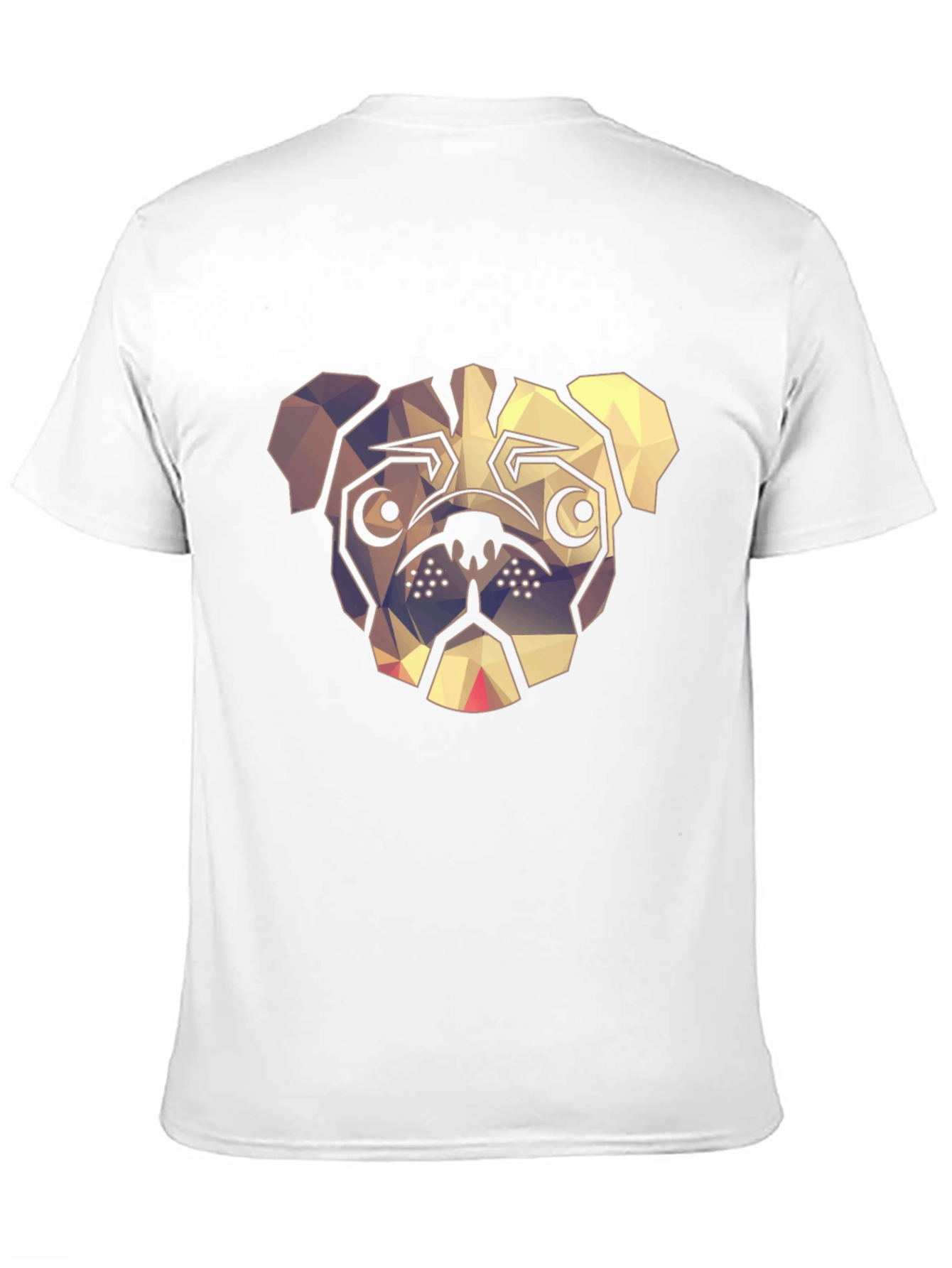 Geometric Pug Graphic Tee - Modern Dog Lover Shirt