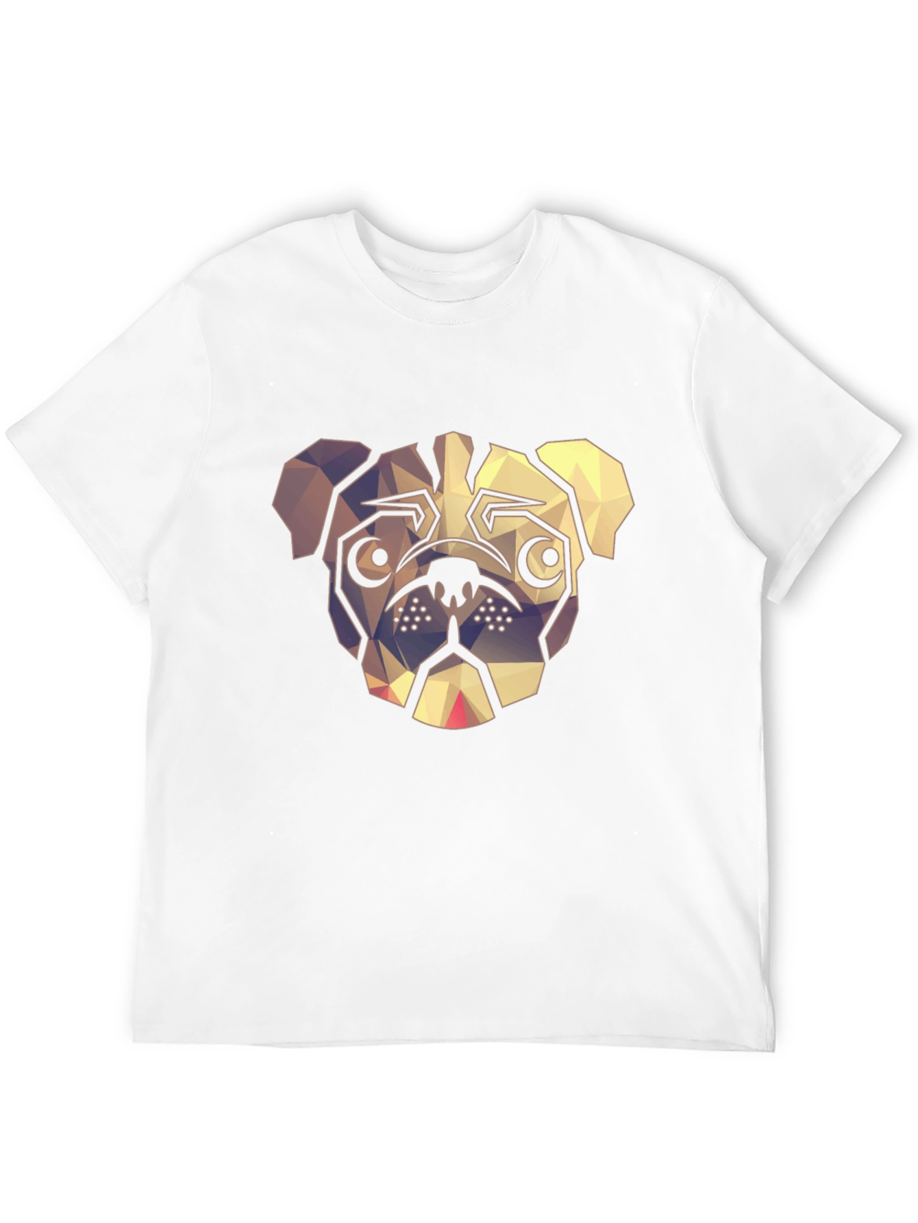 Geometric Pug Graphic Tee - Modern Dog Lover Shirt