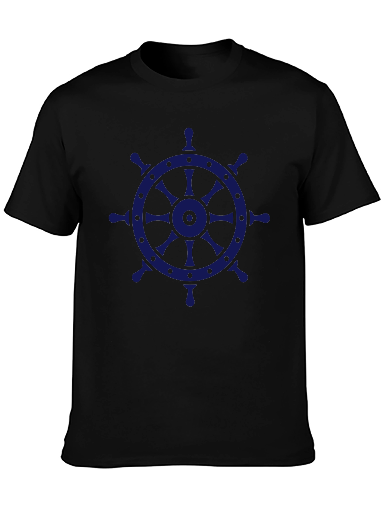 Nautical Wheel Graphic Tee - Black