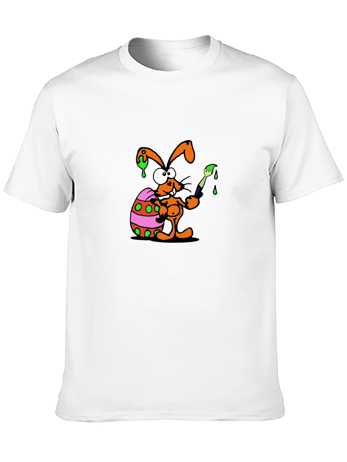 Funny Easter Bunny Painting Egg Black T-Shirt