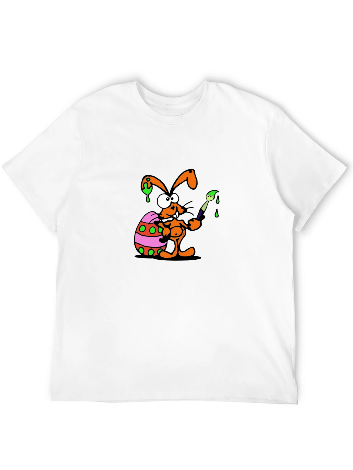 Funny Easter Bunny Painting Egg Black T-Shirt