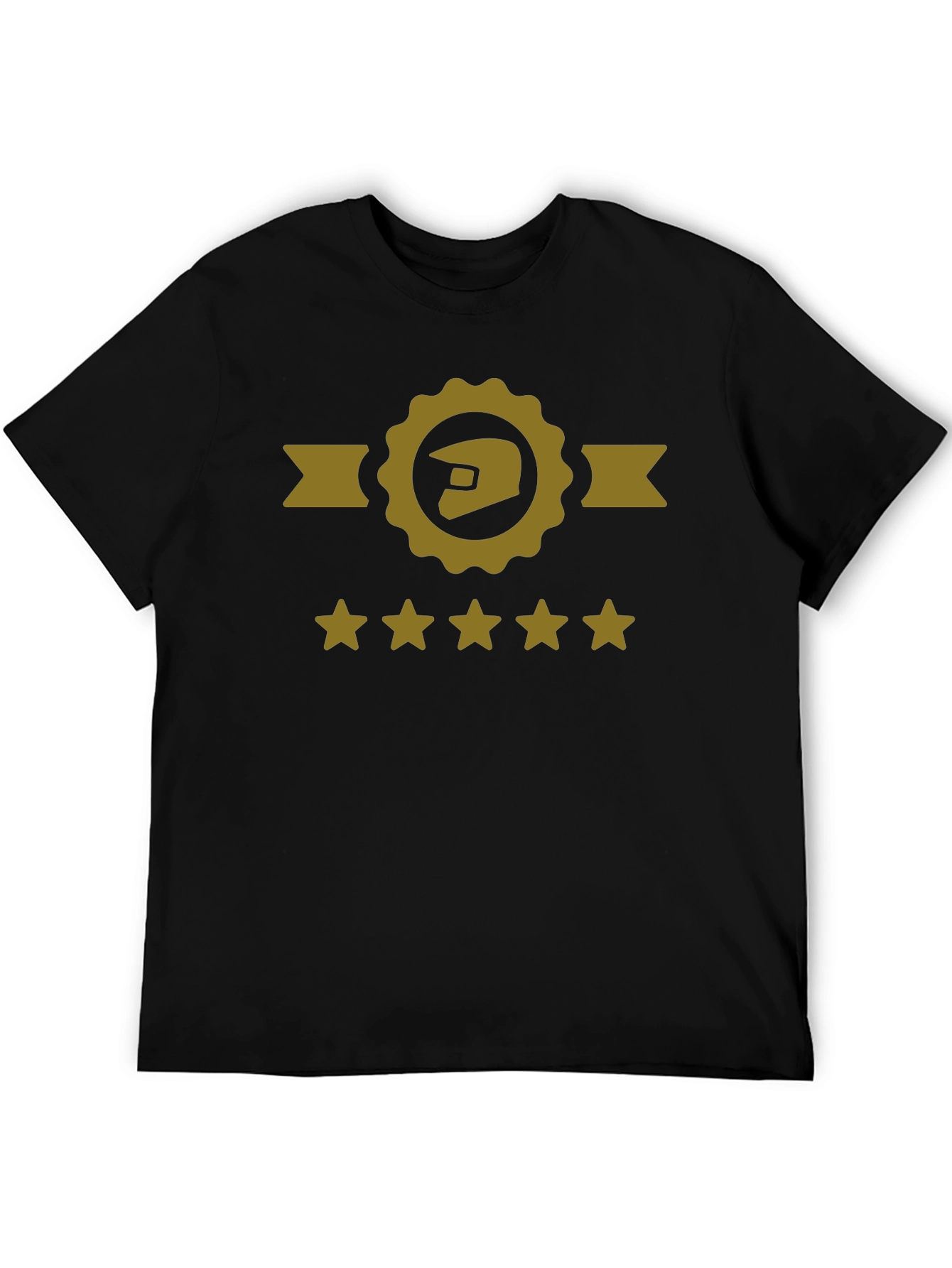 Motocross Helmet Gold Star Rated Black T-Shirt