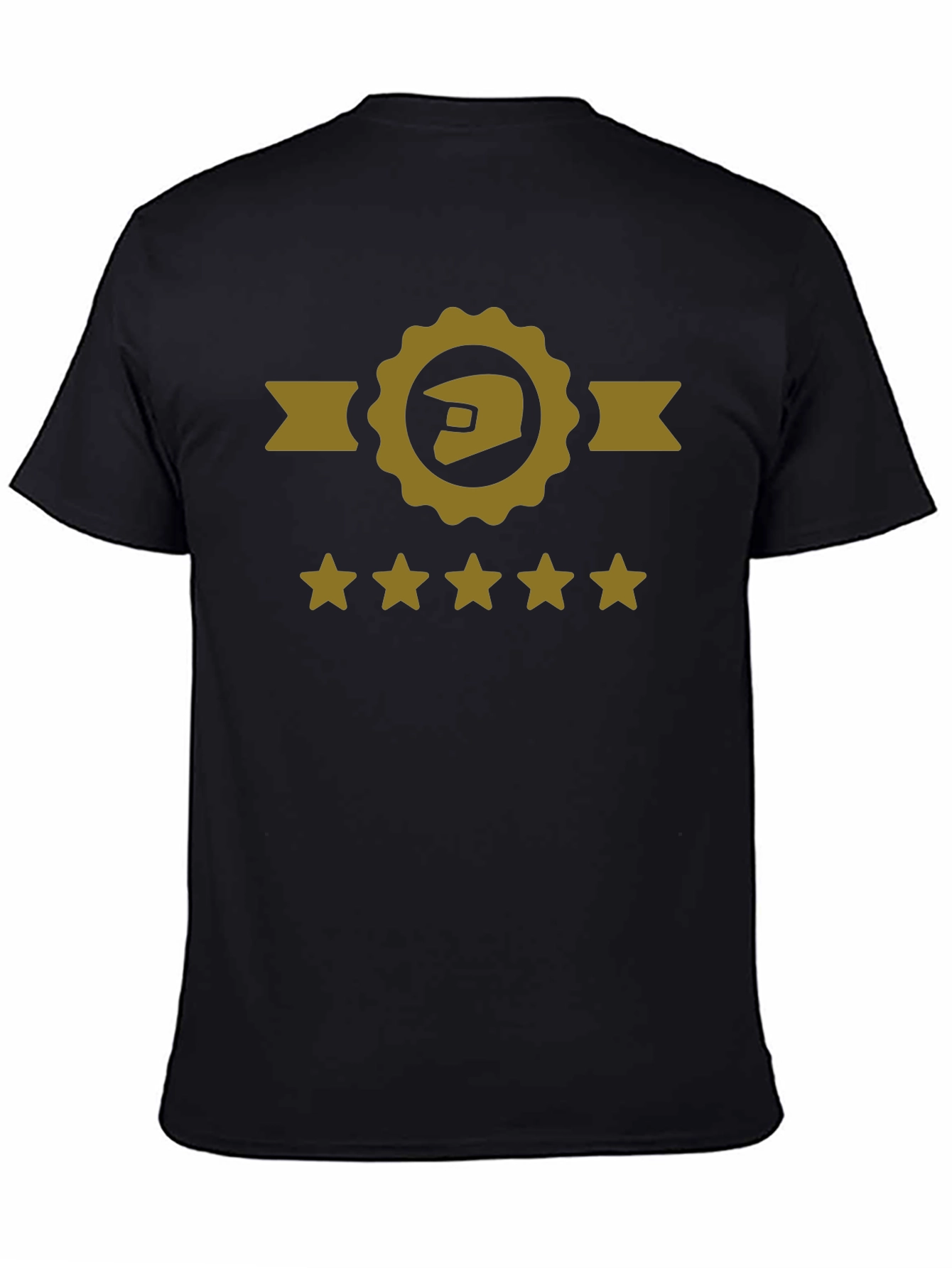 Motocross Helmet Gold Star Rated Black T-Shirt