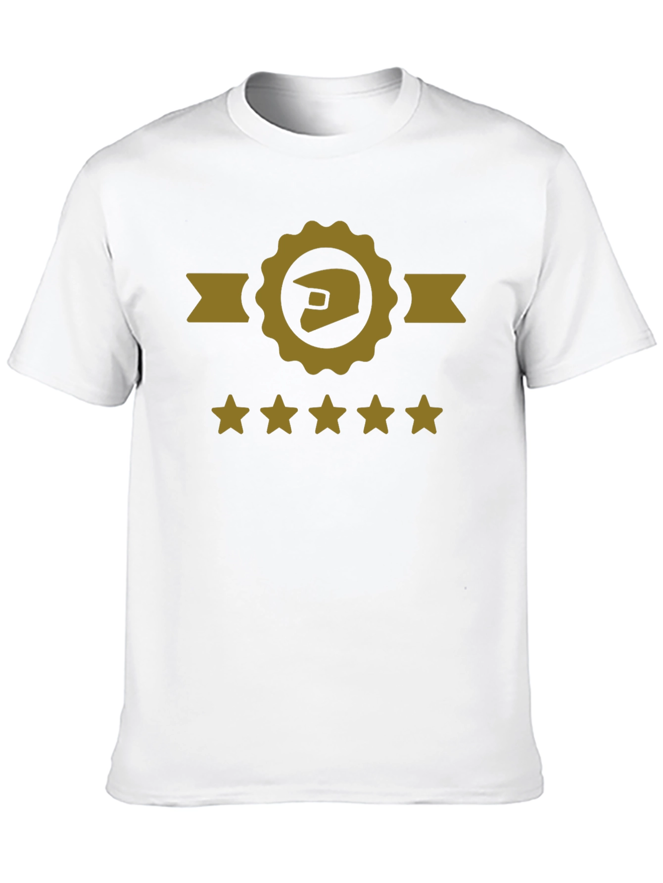 Motocross Helmet Gold Star Rated Black T-Shirt