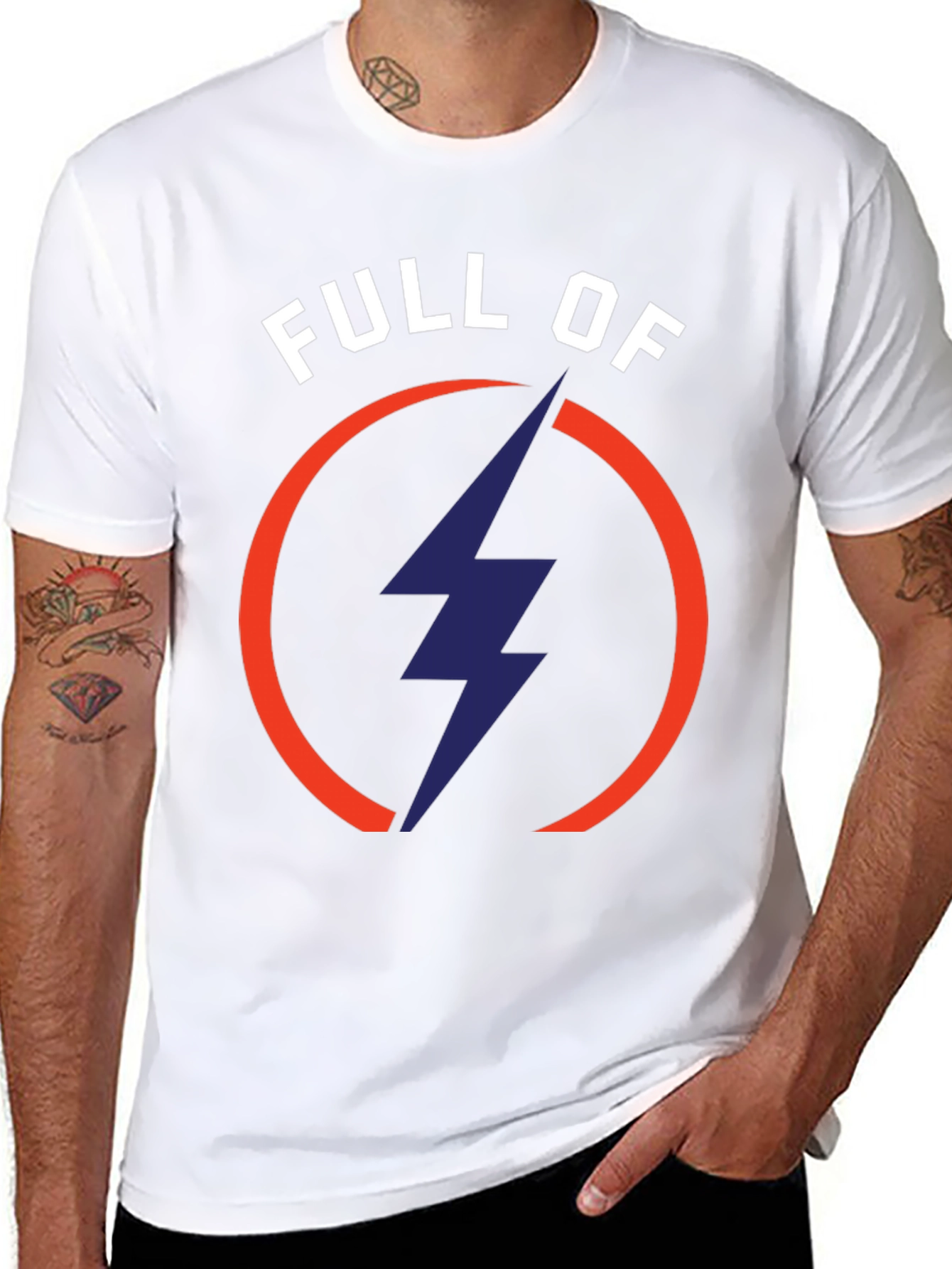 Full of Energy Graphic Tee - Bolt Circle Design