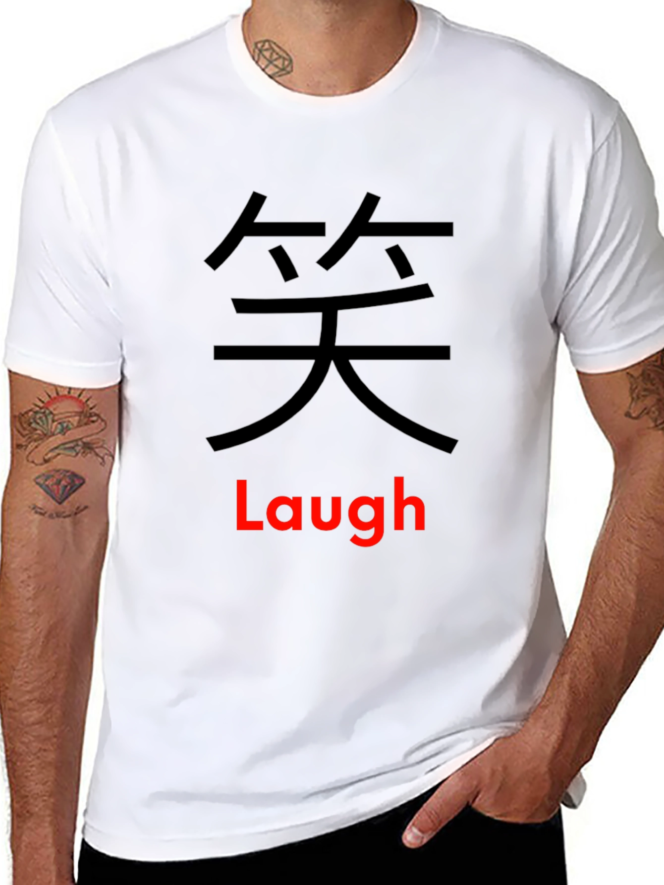 Laugh Graphic Tee - Black Cotton Comfort