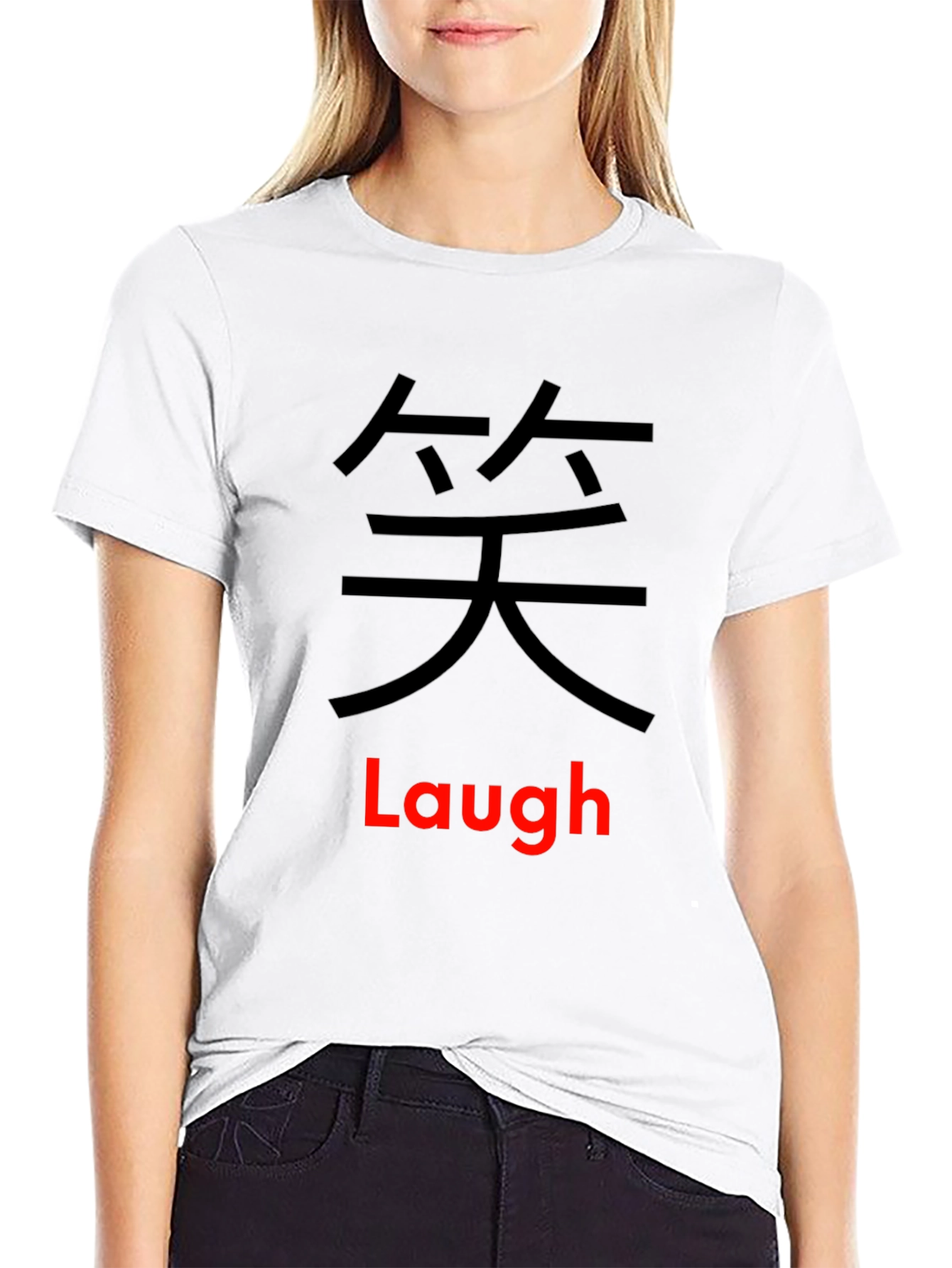 Laugh Graphic Tee - Black Cotton Comfort