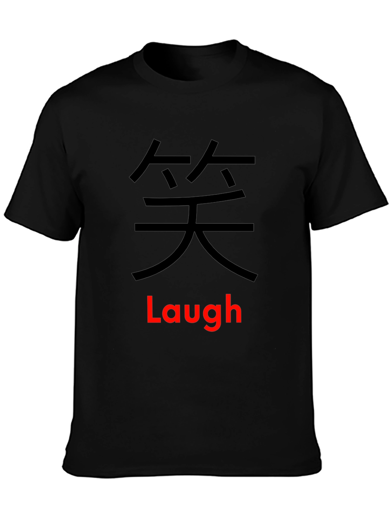 Laugh Graphic Tee - Black Cotton Comfort