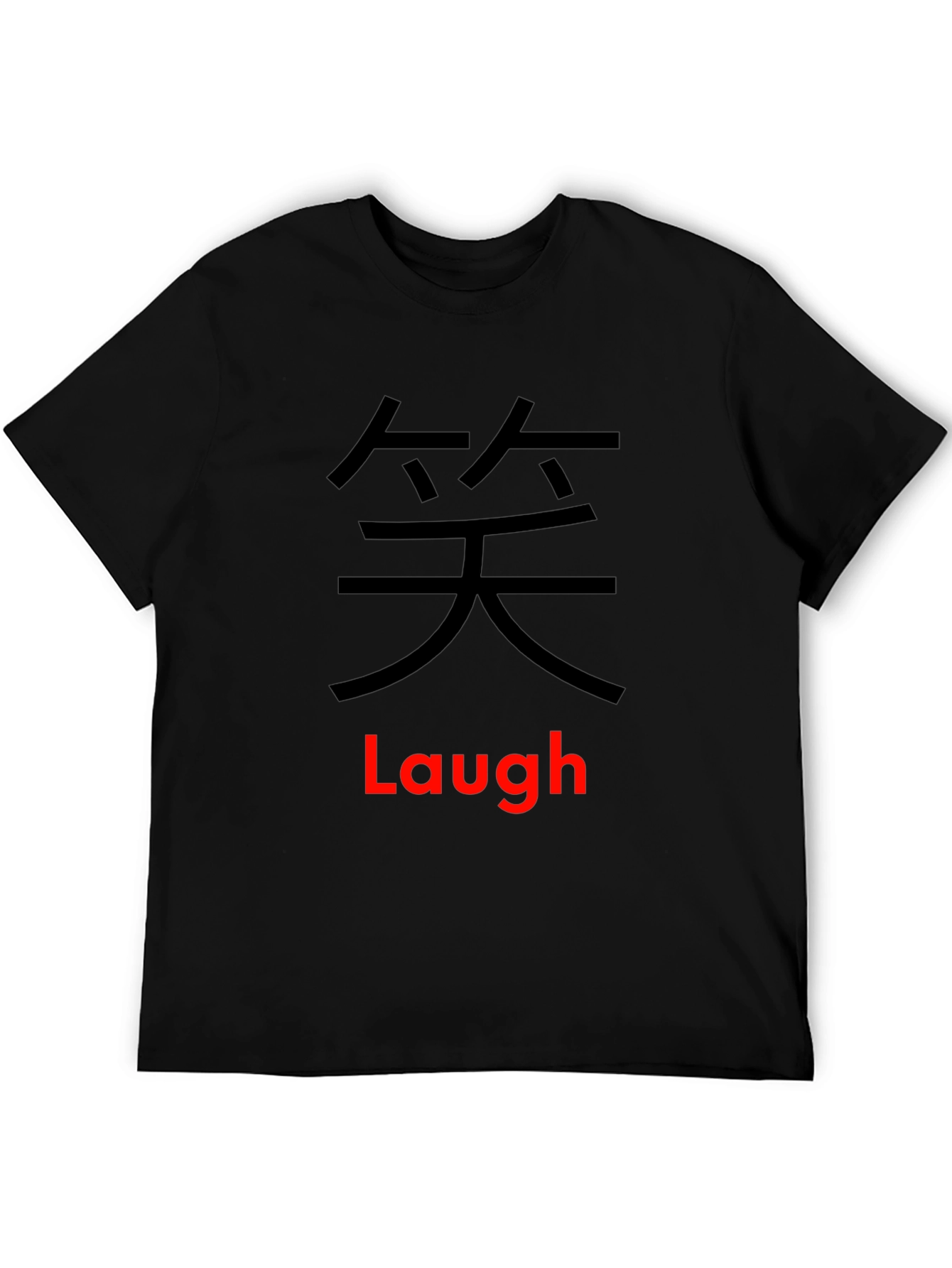 Laugh Graphic Tee - Black Cotton Comfort