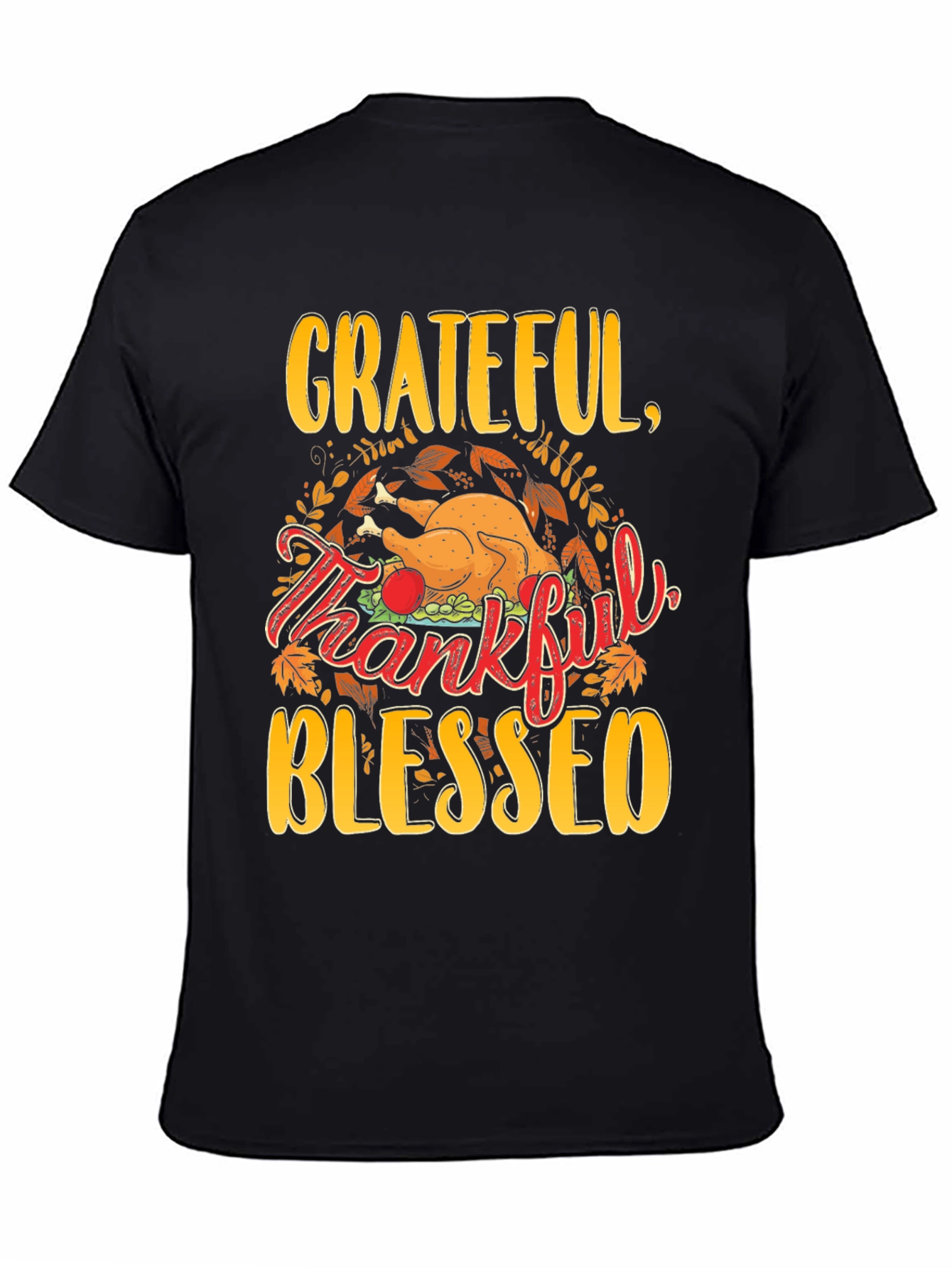 Grateful Thankful Blessed Thanksgiving T-Shirt