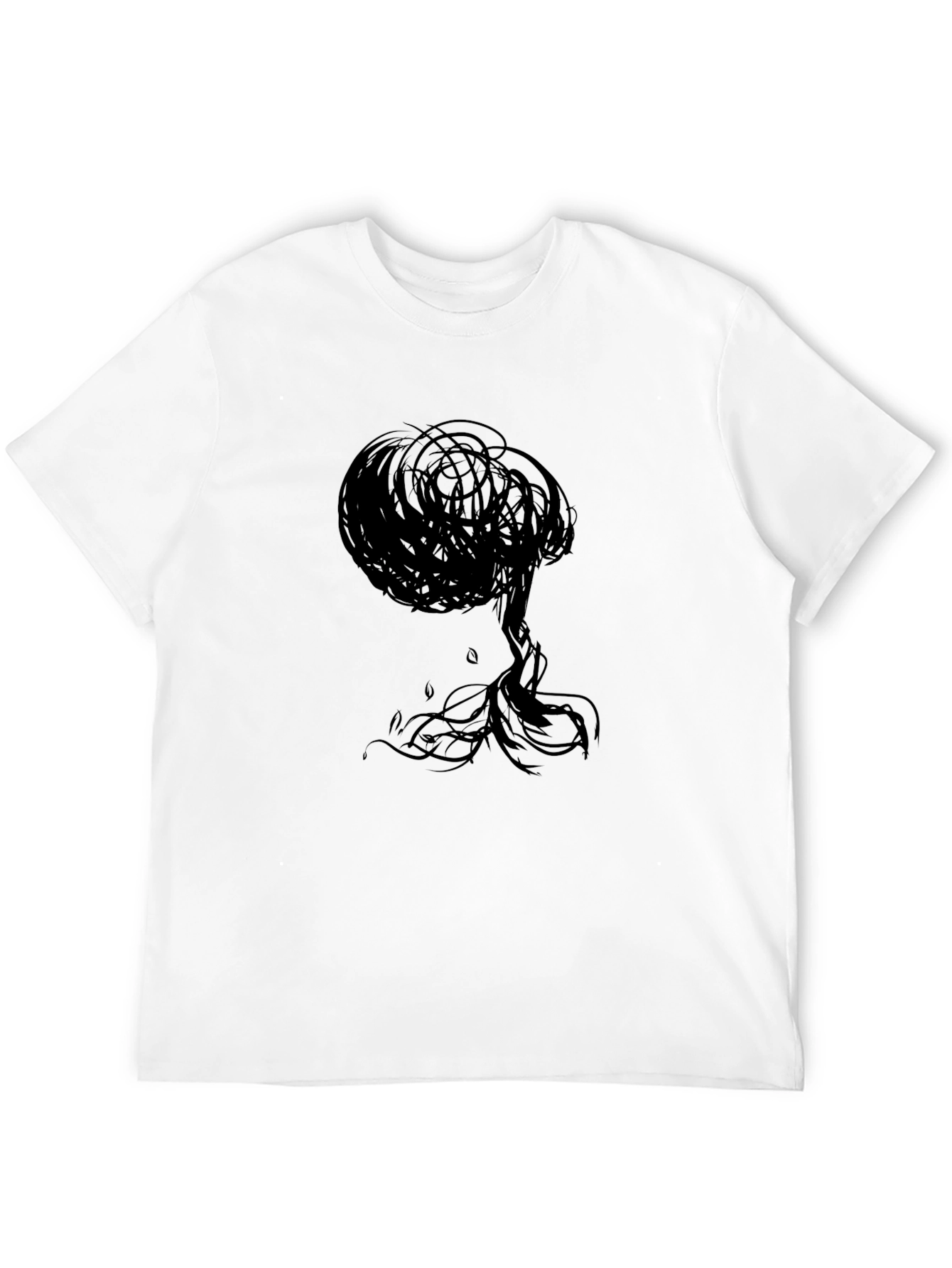 Abstract Tree Graphic Black T-Shirt