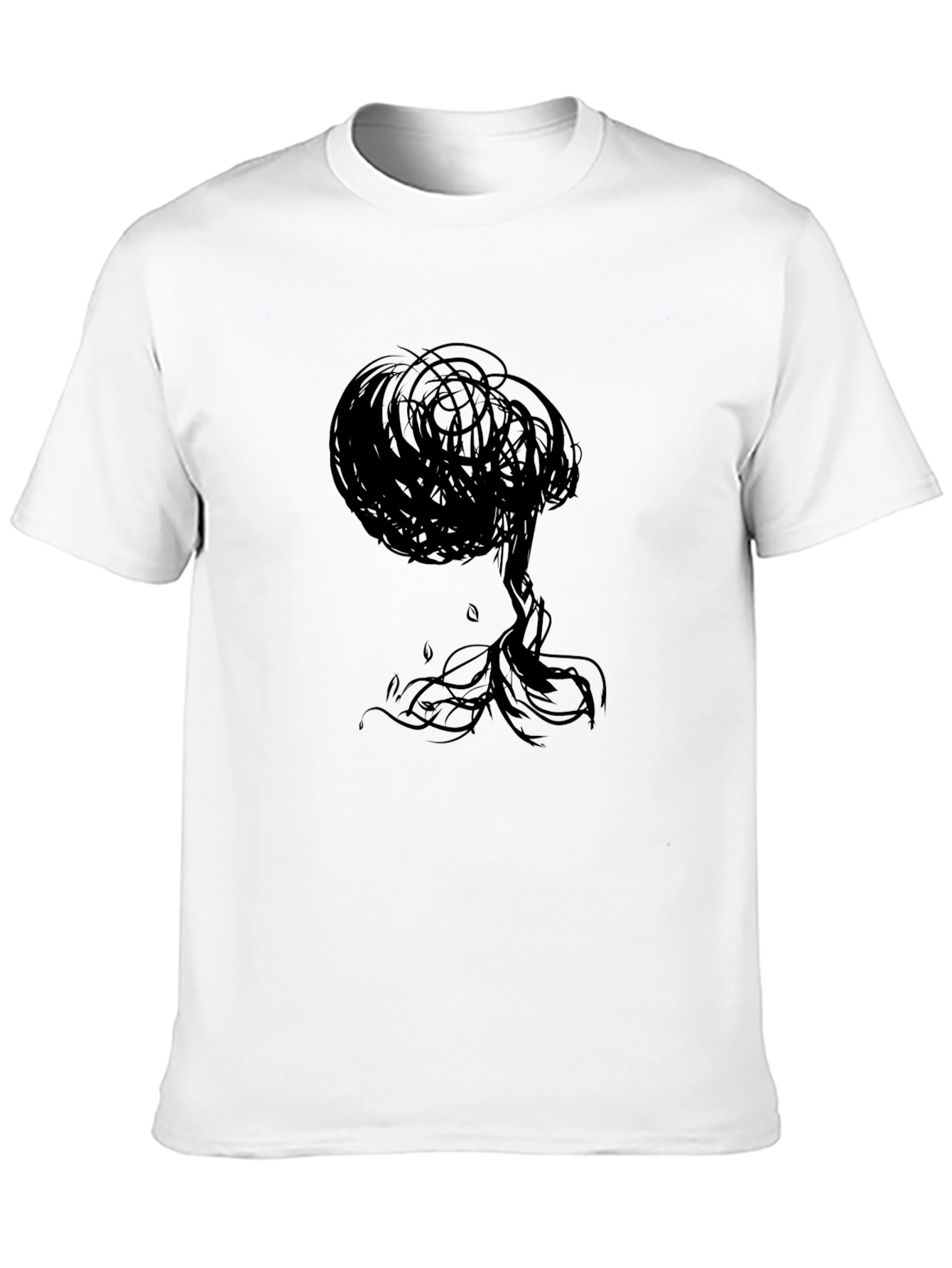 Abstract Tree Graphic Black T-Shirt