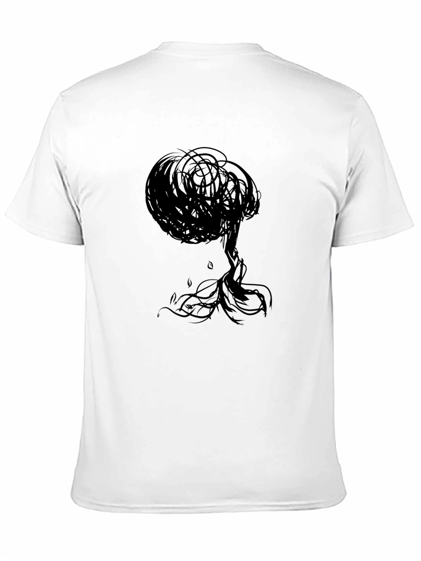 Abstract Tree Graphic Black T-Shirt