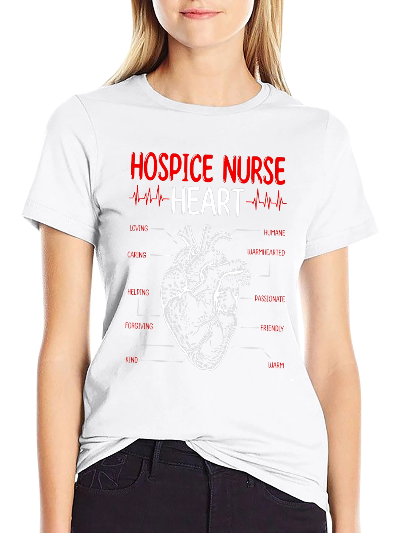 Hospice Nurse Heart Anatomy T-Shirt