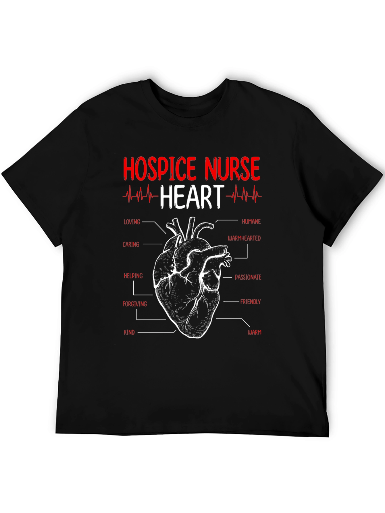 Hospice Nurse Heart Anatomy T-Shirt