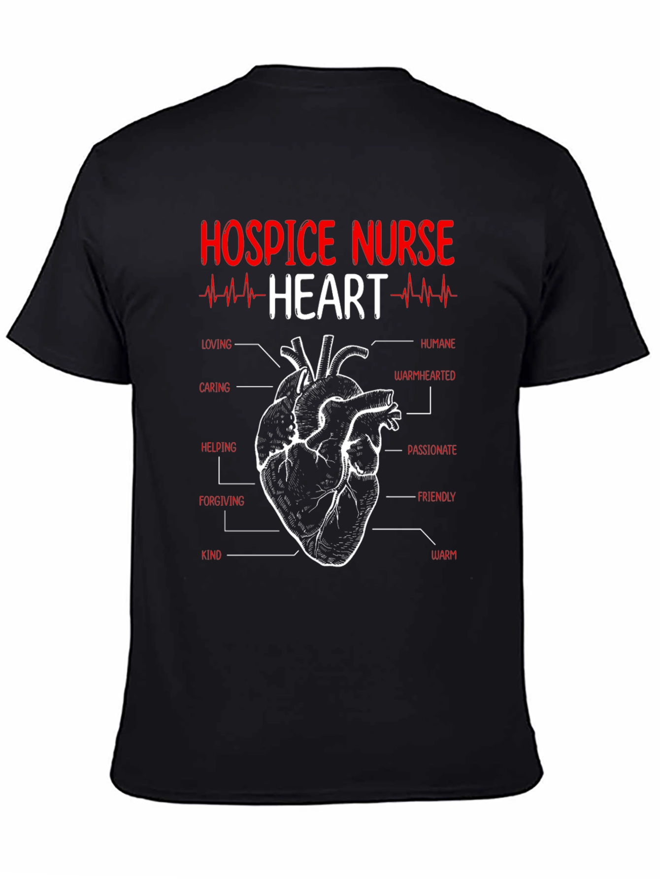 Hospice Nurse Heart Anatomy T-Shirt