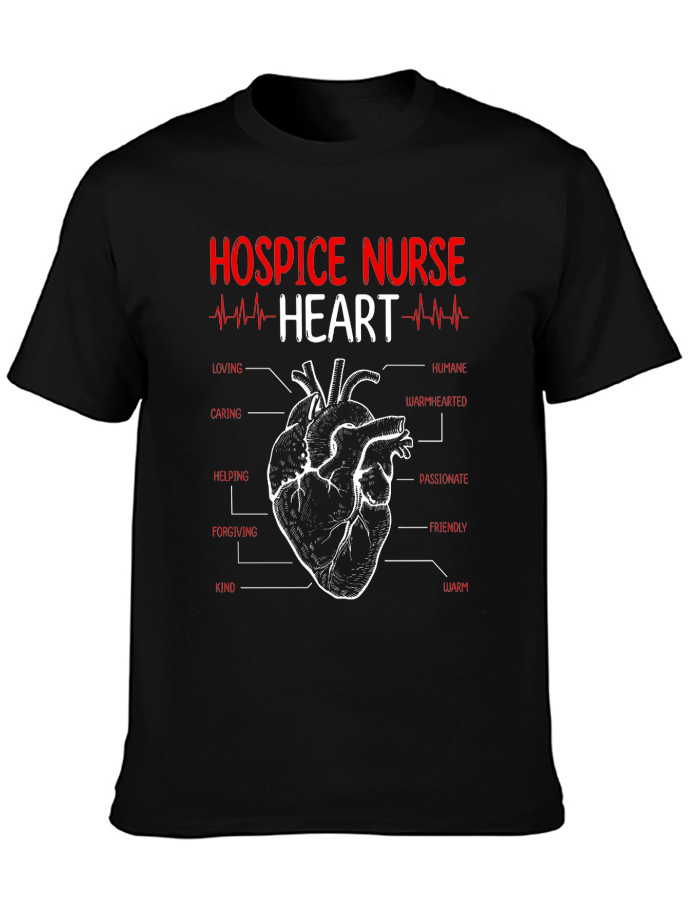 Hospice Nurse Heart Anatomy T-Shirt