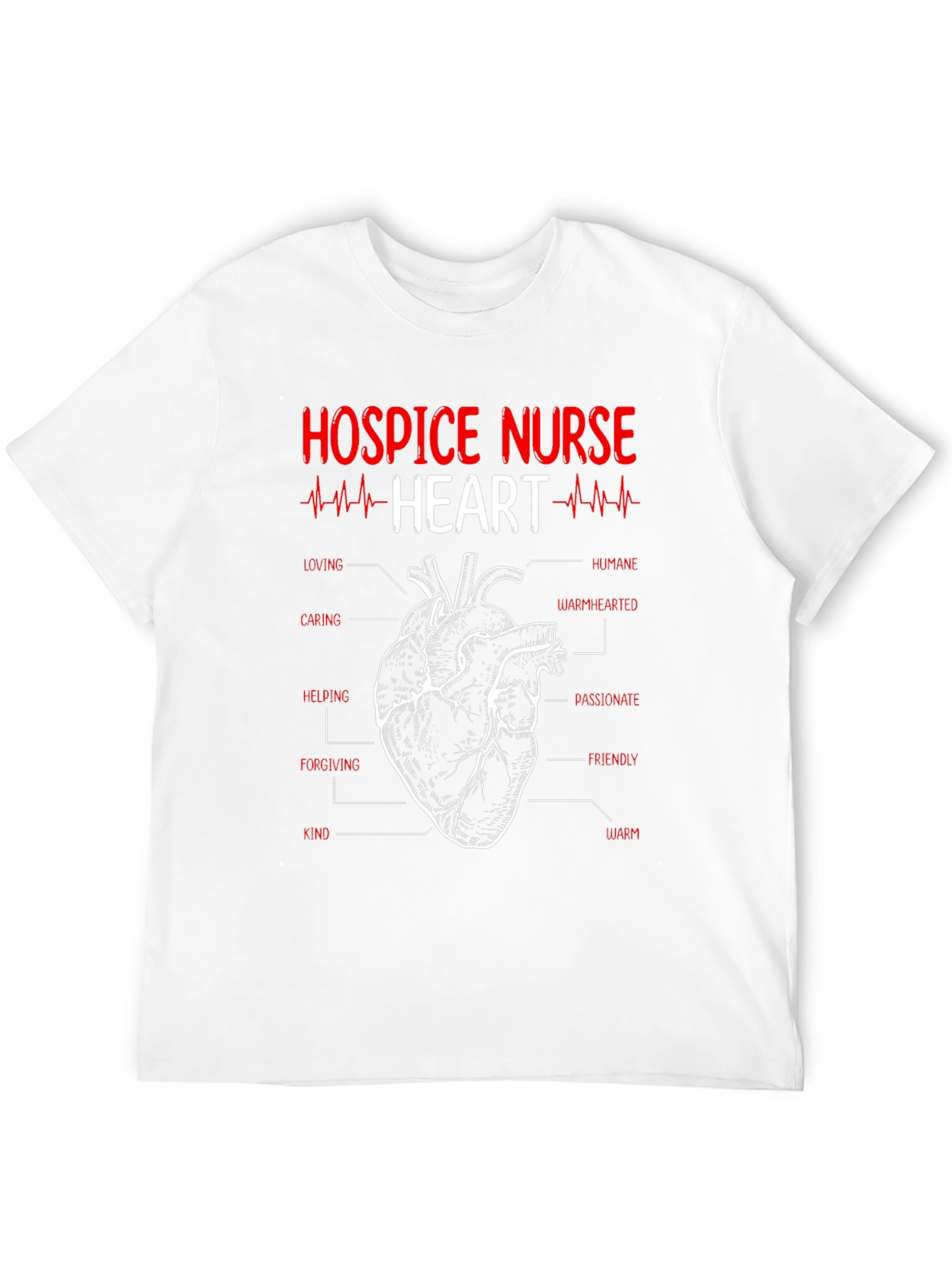 Hospice Nurse Heart Anatomy T-Shirt