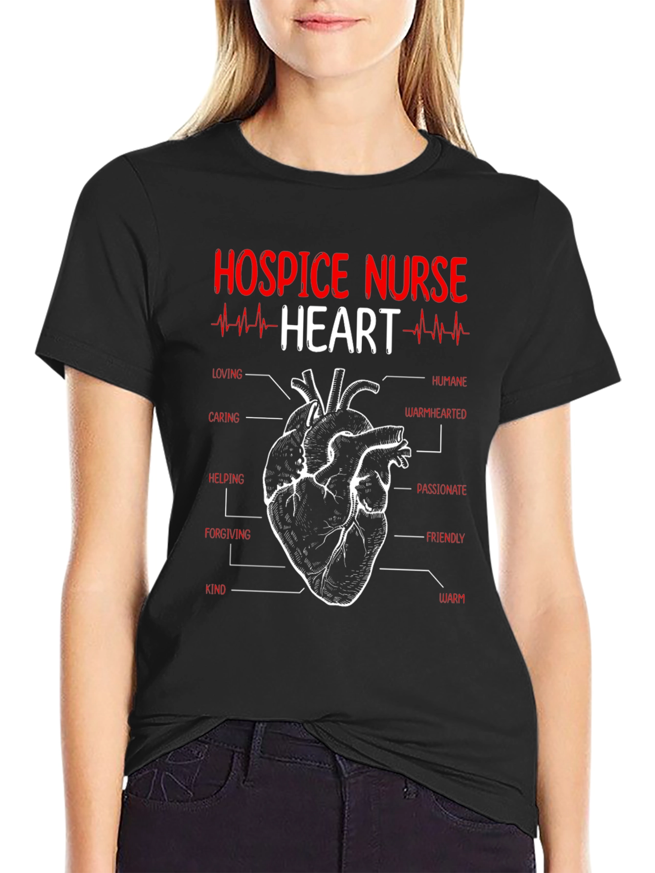 Hospice Nurse Heart Anatomy T-Shirt