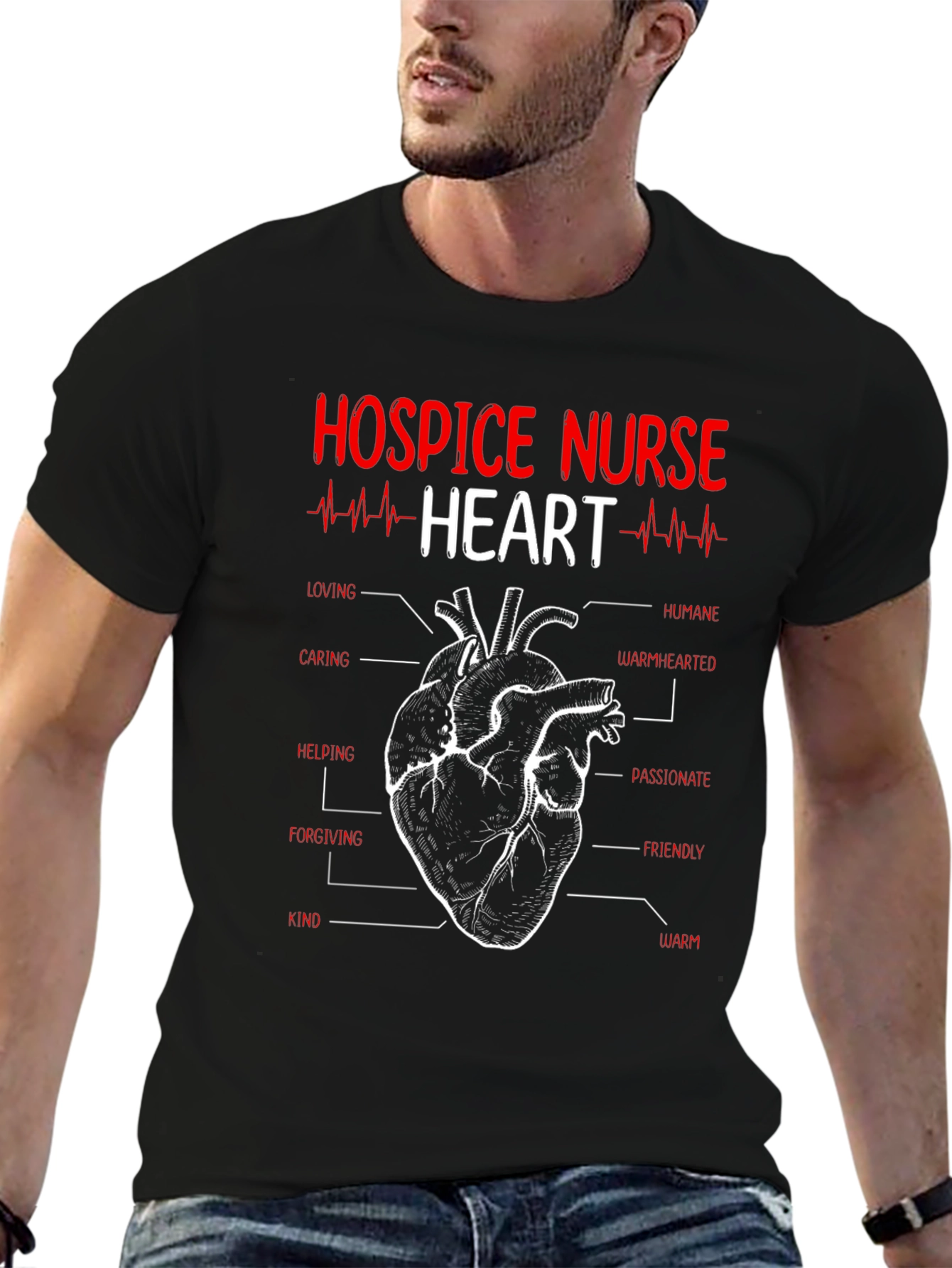 Hospice Nurse Heart Anatomy T-Shirt