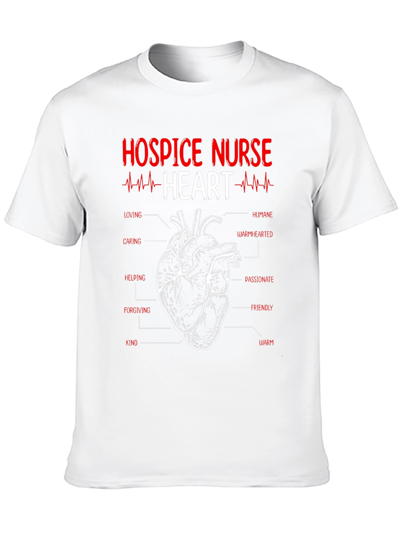 Hospice Nurse Heart Anatomy T-Shirt