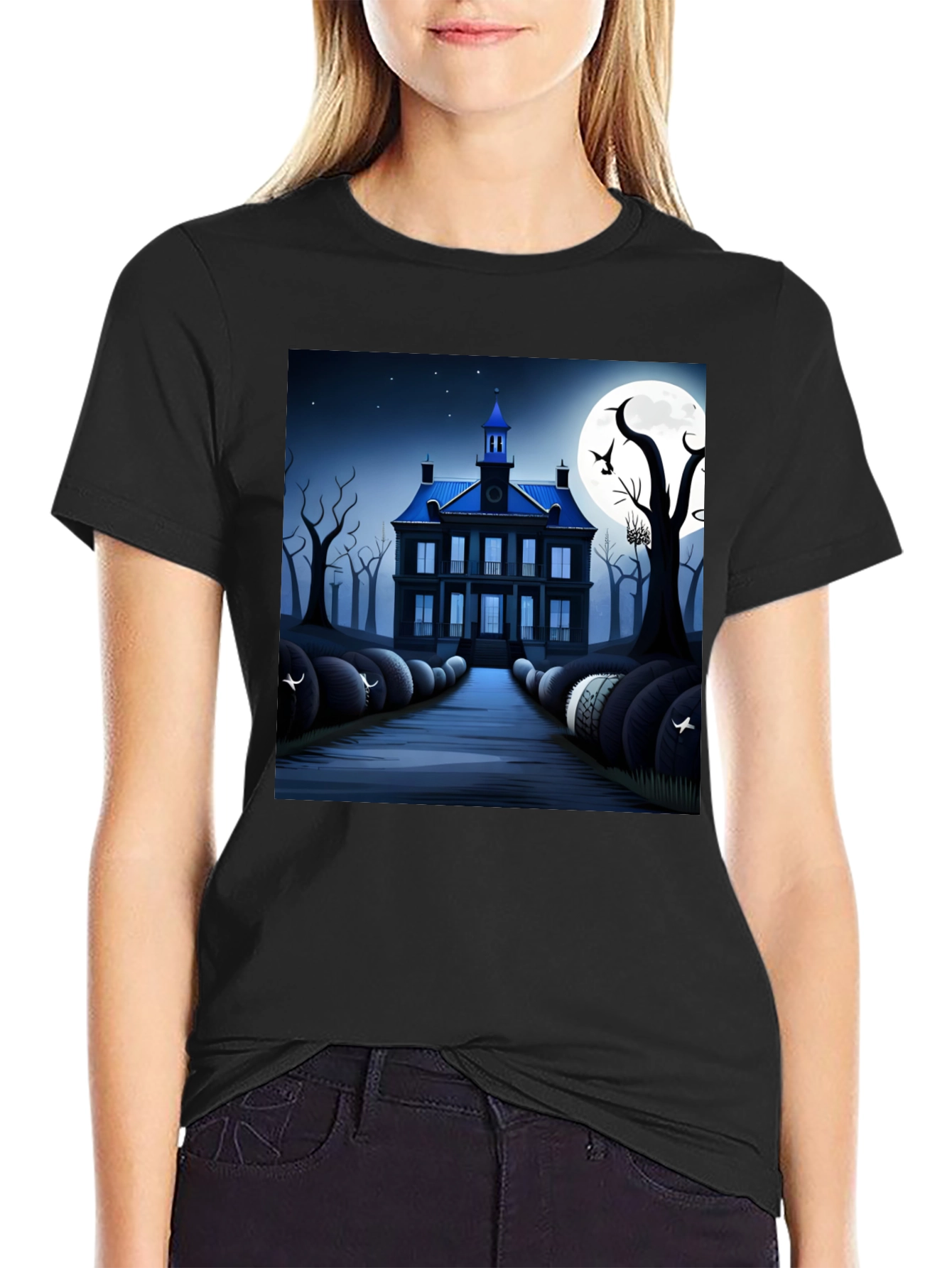 Haunted House T-Shirt - Spooky Halloween Design