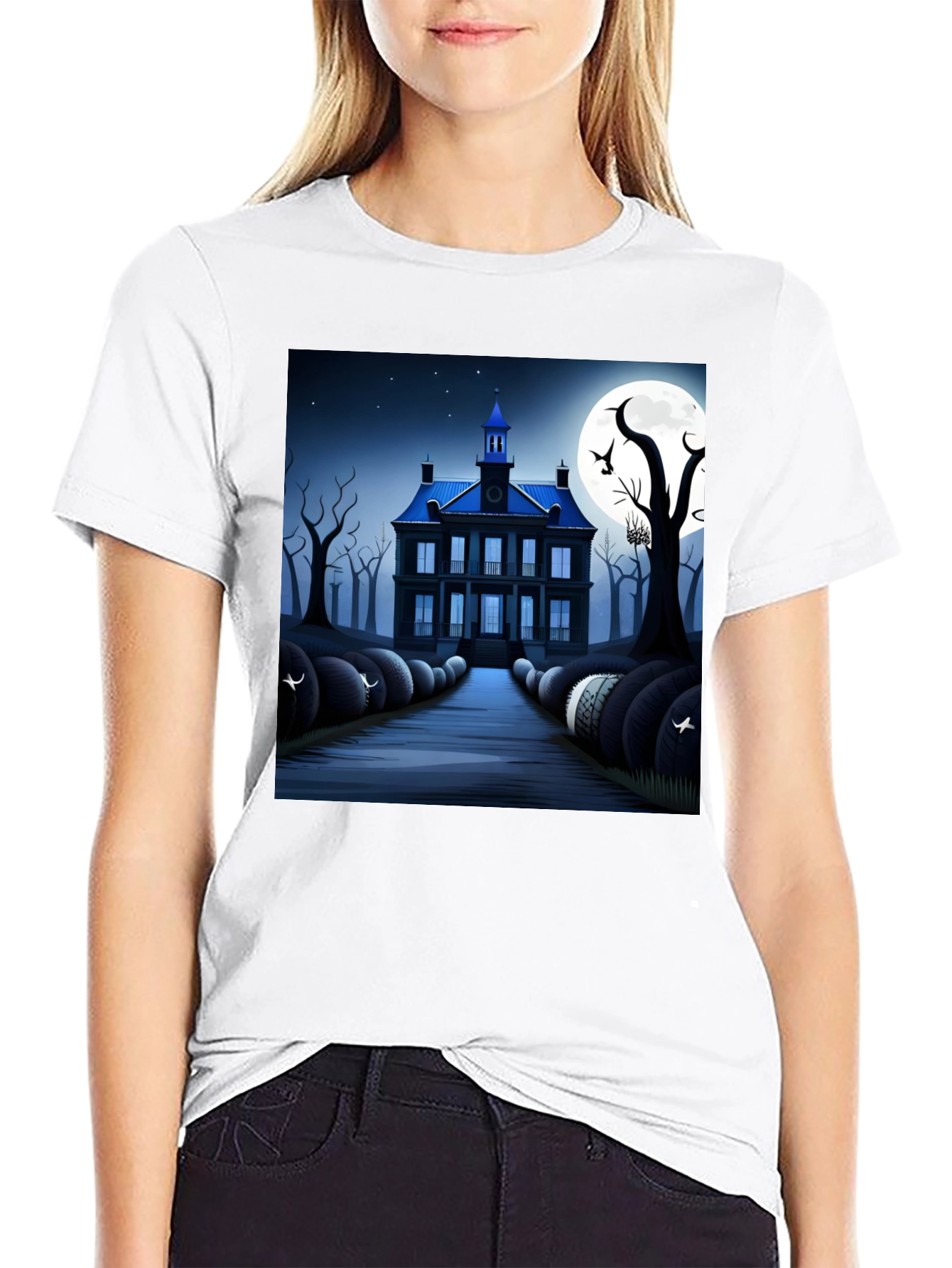 Haunted House T-Shirt - Spooky Halloween Design