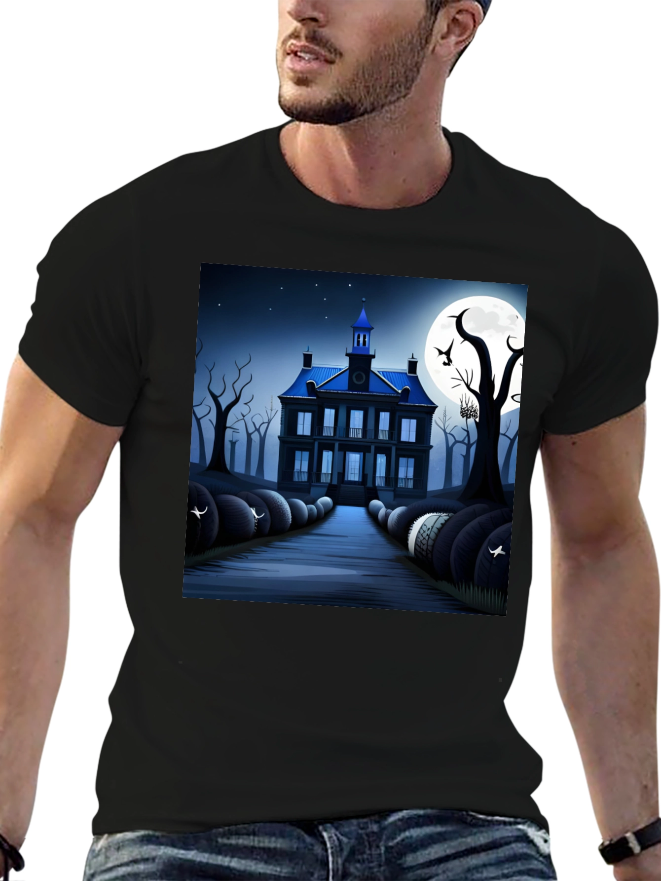 Haunted House T-Shirt - Spooky Halloween Design
