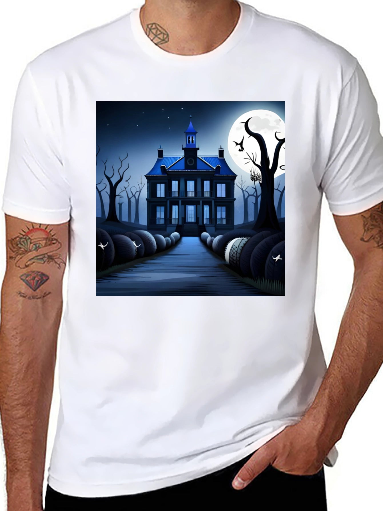 Haunted House T-Shirt - Spooky Halloween Design