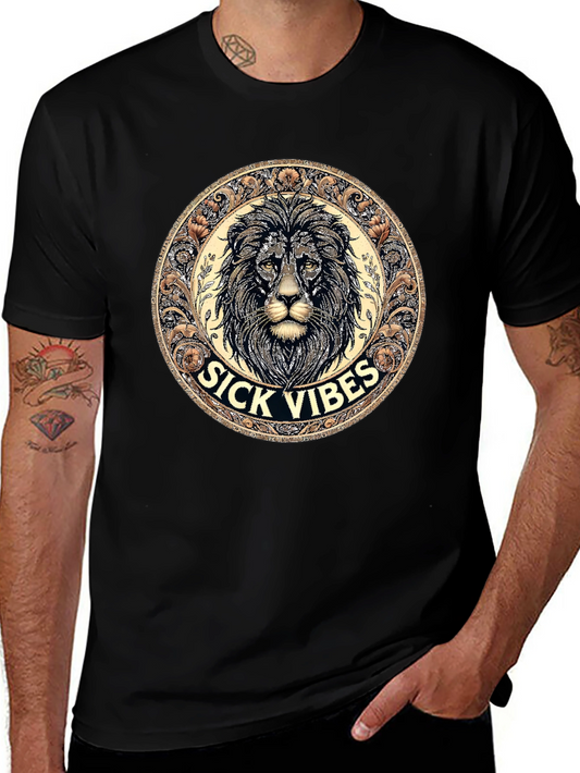 Sick Vibes Lion Graphic Tee - Black