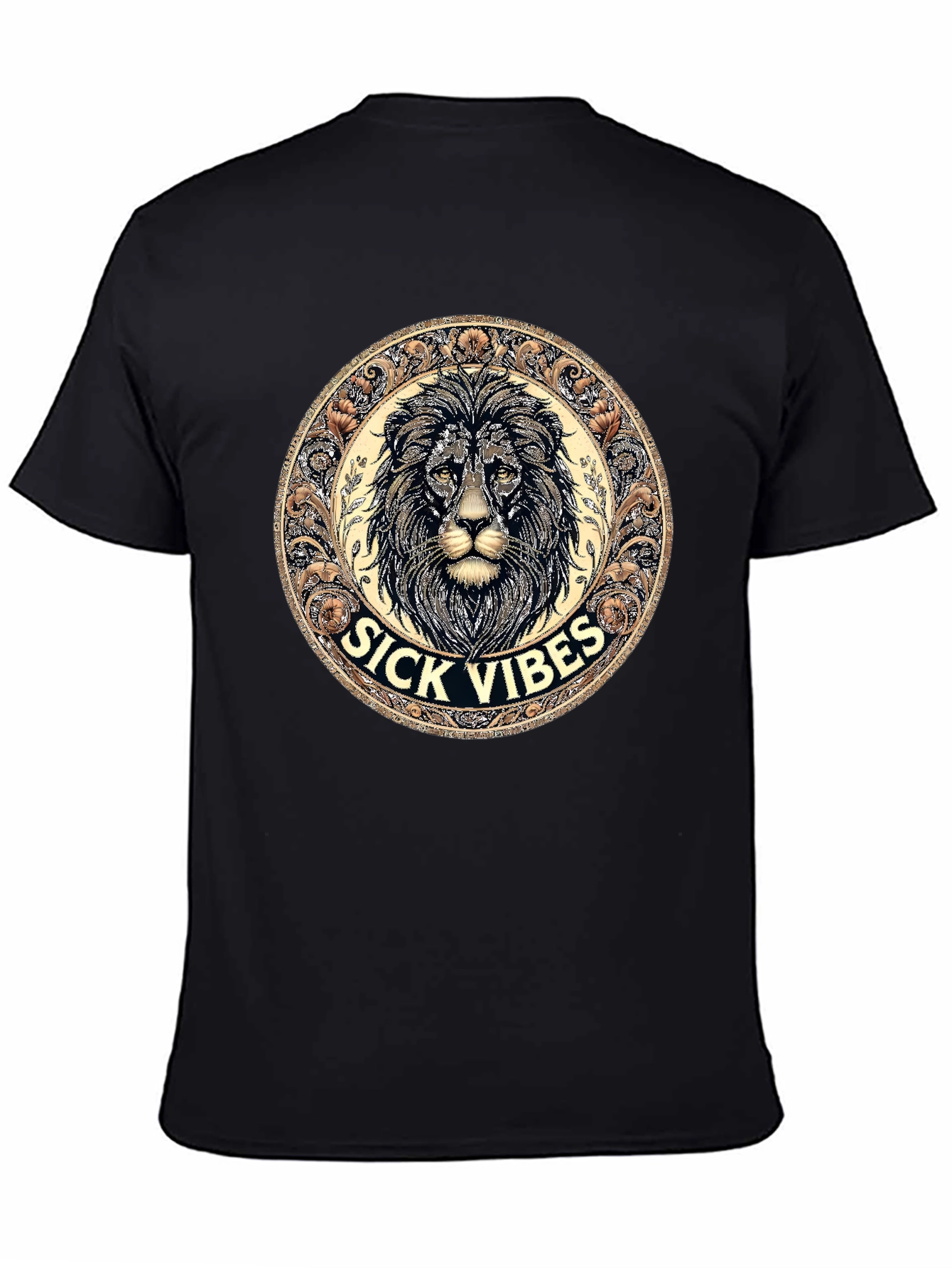 Sick Vibes Lion Graphic Tee - Black