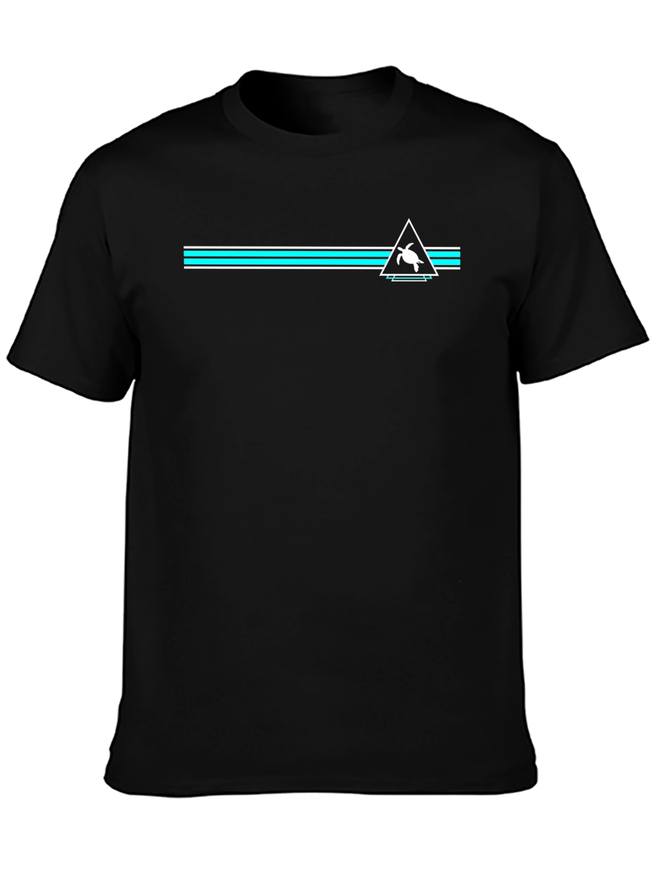 Turtle Triangle Graphic Tee - Black