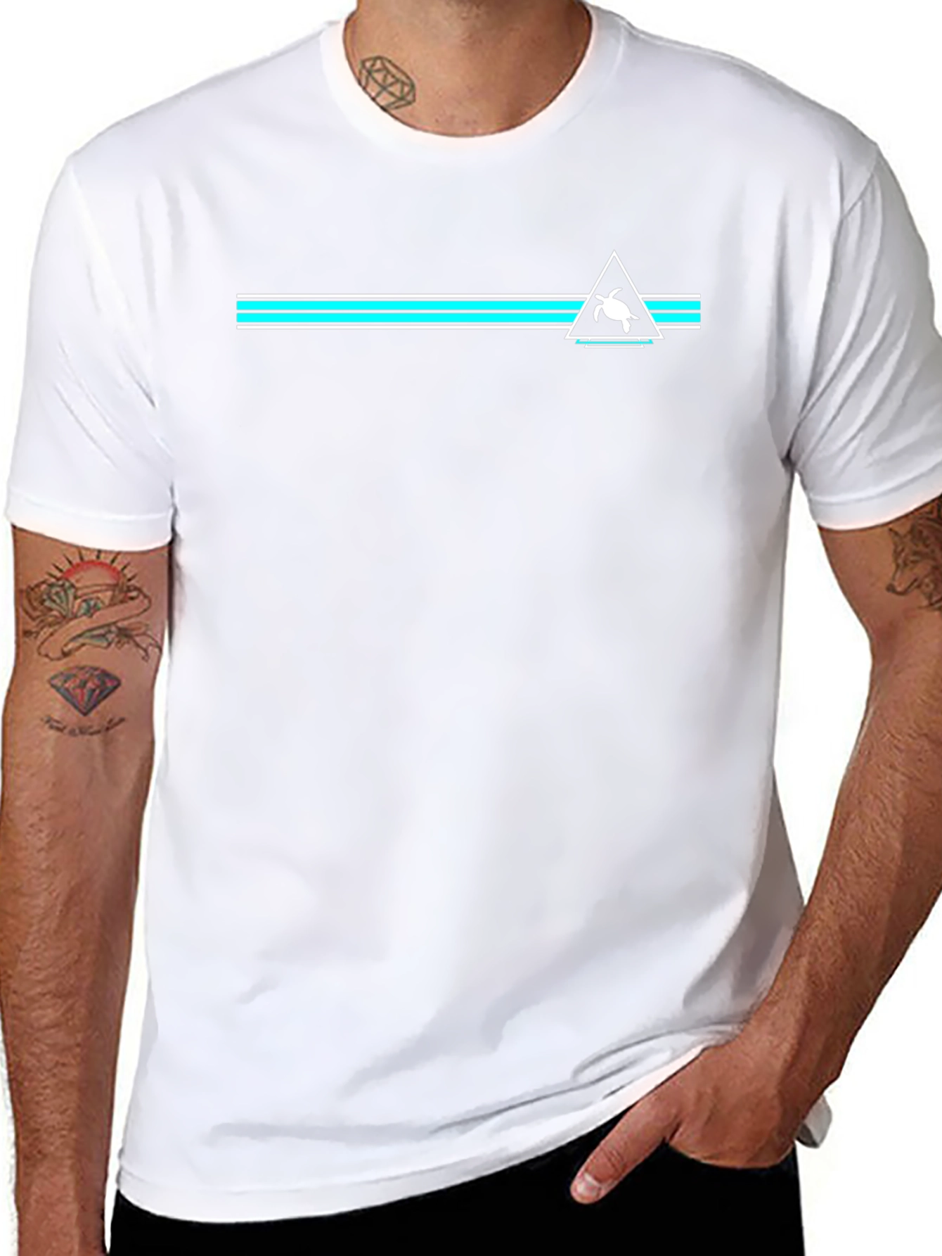 Turtle Triangle Graphic Tee - Black