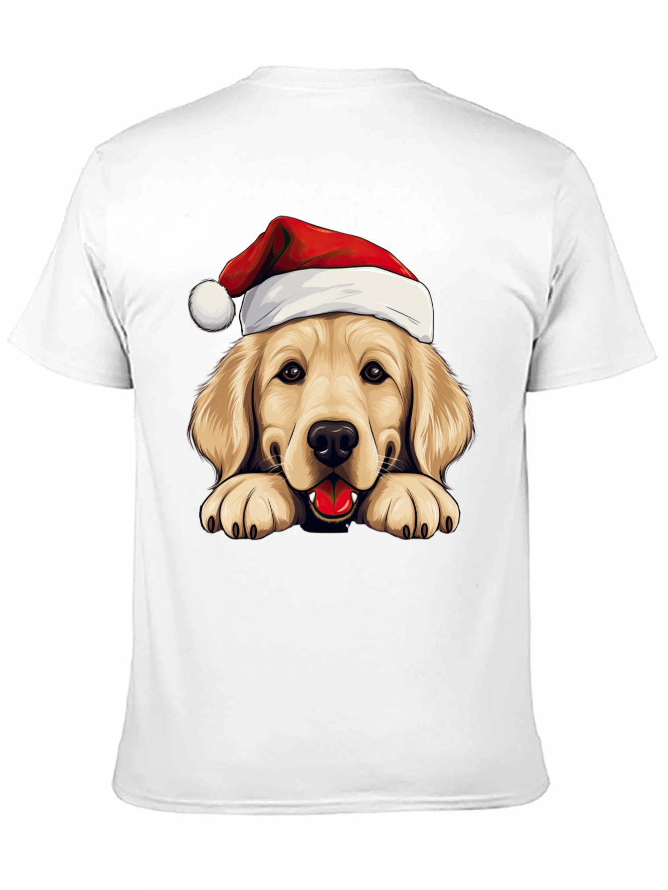Golden Retriever Santa Hat T-Shirt - Holiday Dog Tee