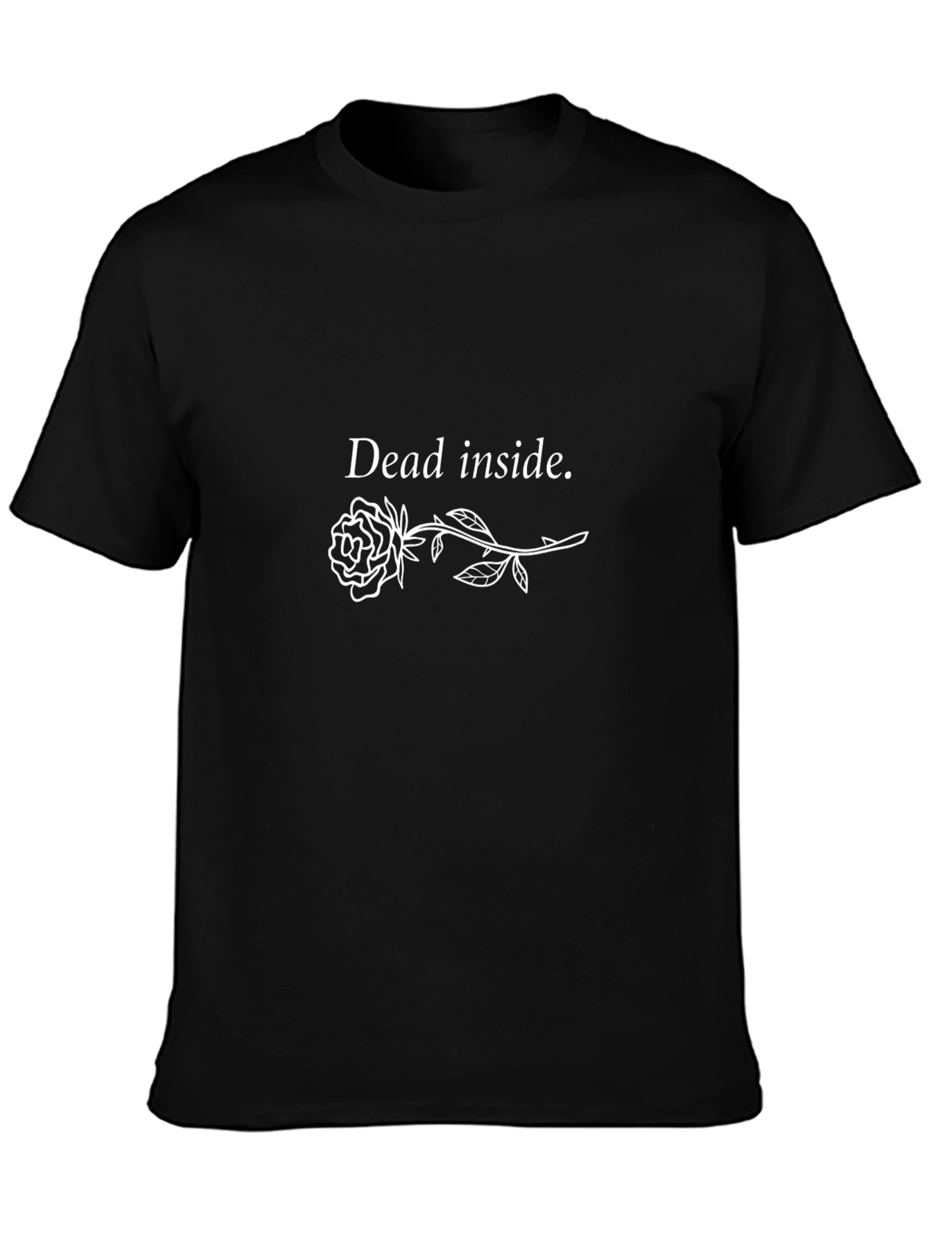 Dead Inside Rose Graphic Black T-Shirt