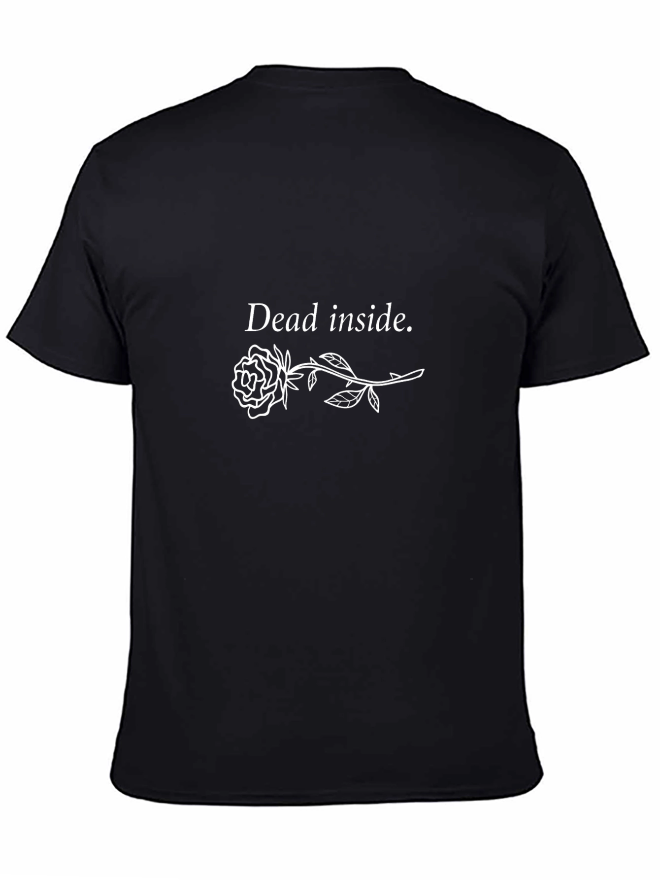 Dead Inside Rose Graphic Black T-Shirt