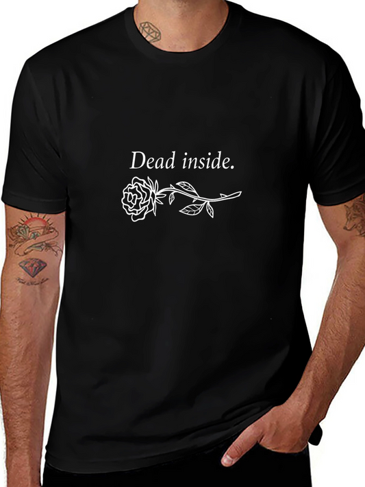Dead Inside Rose Graphic Black T-Shirt