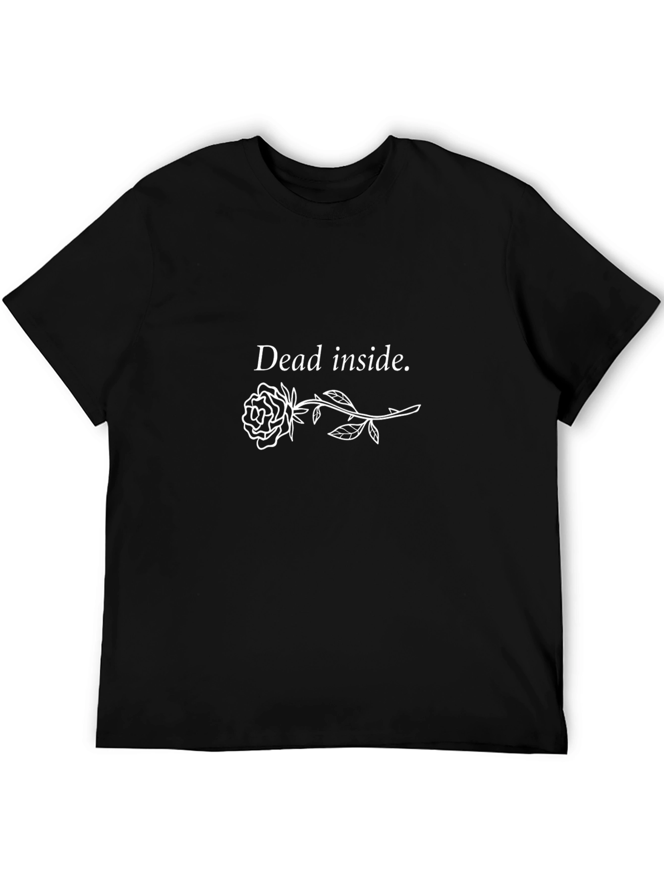Dead Inside Rose Graphic Black T-Shirt