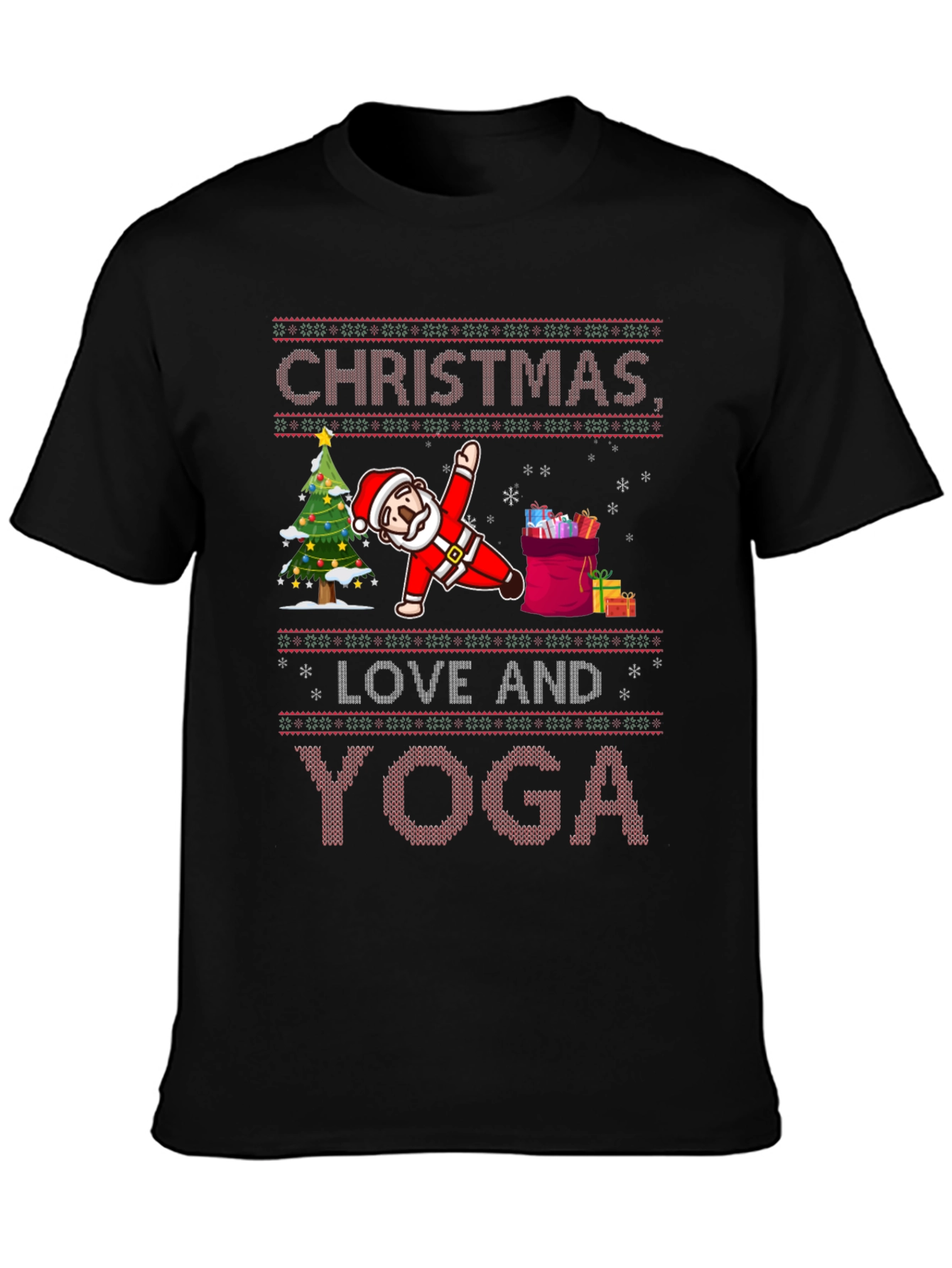Christmas Love and Yoga Graphic Tee