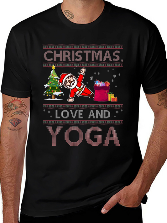 Christmas Love and Yoga Graphic Tee