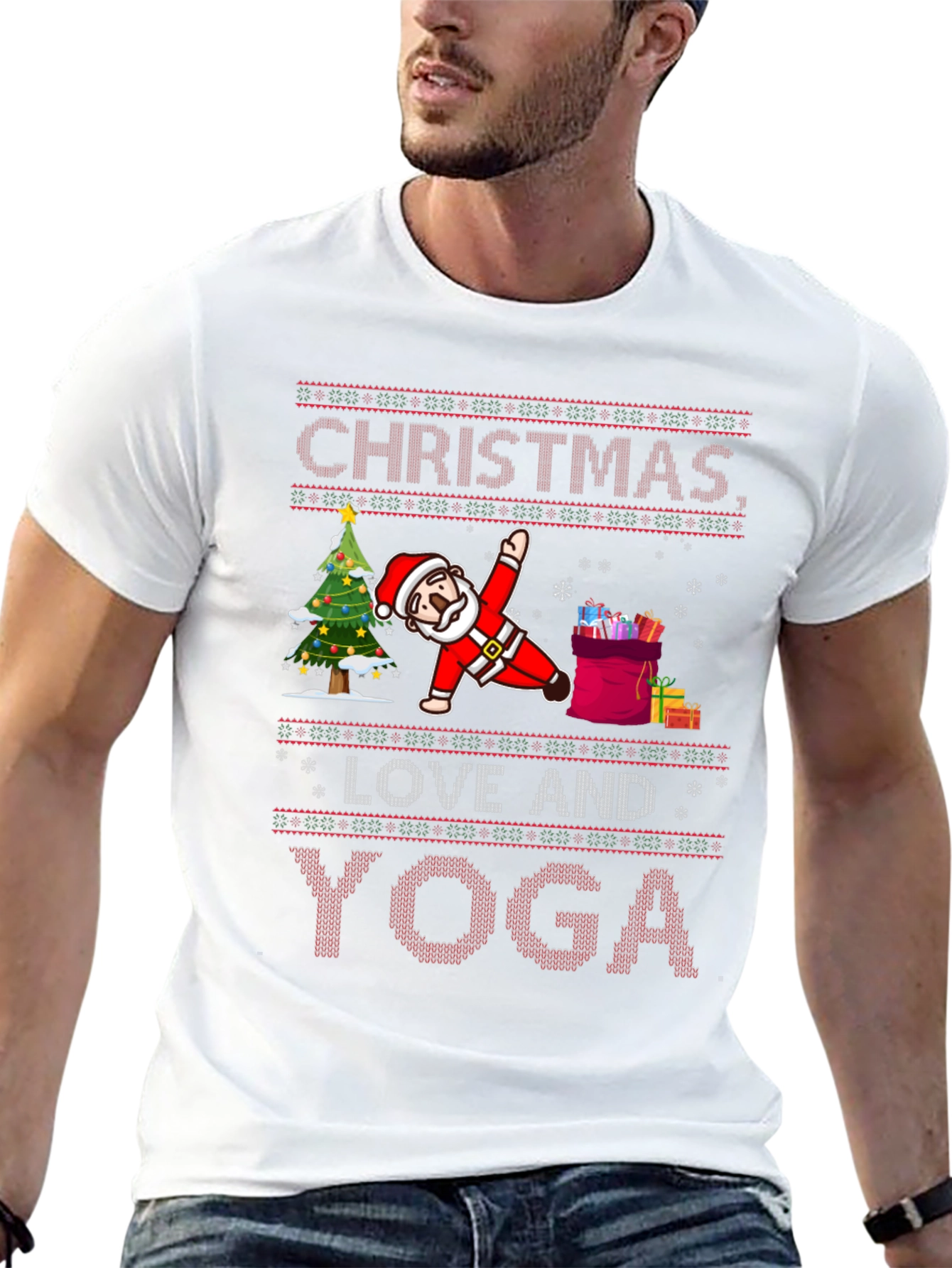 Christmas Love and Yoga Graphic Tee